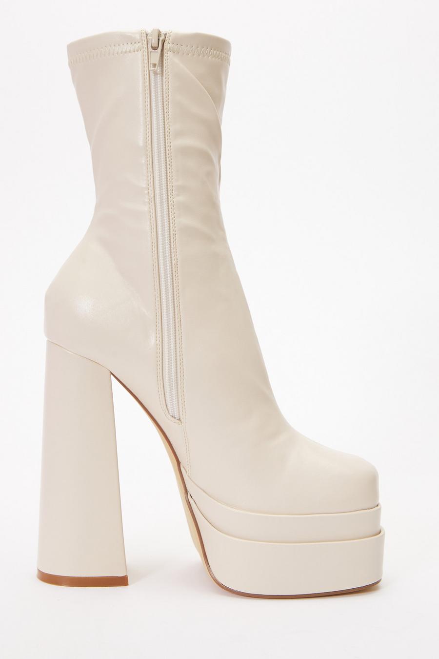 White platform clearance heel boots