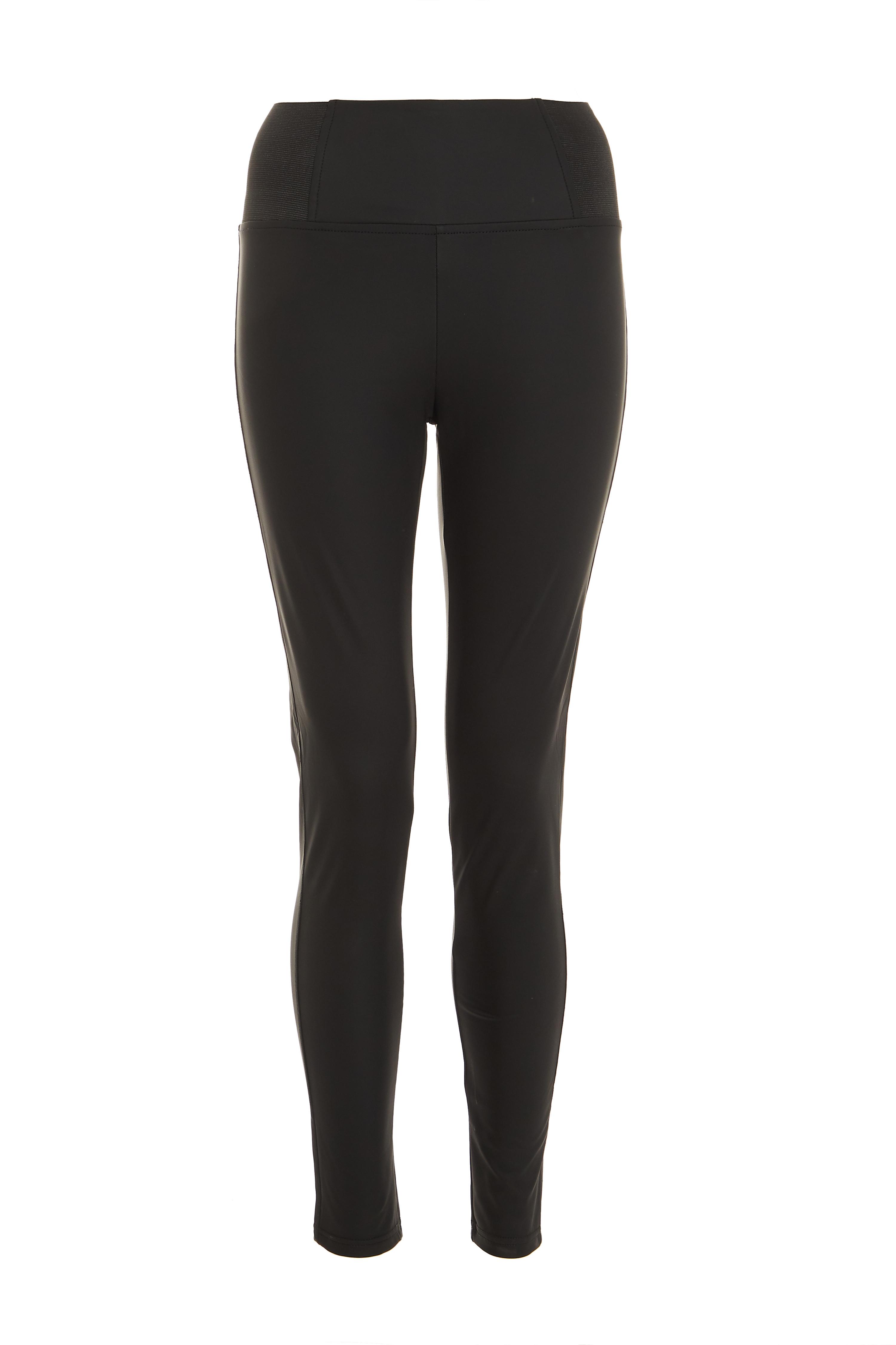 Black Faux Leather Chain Leggings<!-- --> - <!-- -->QUIZ Clothing