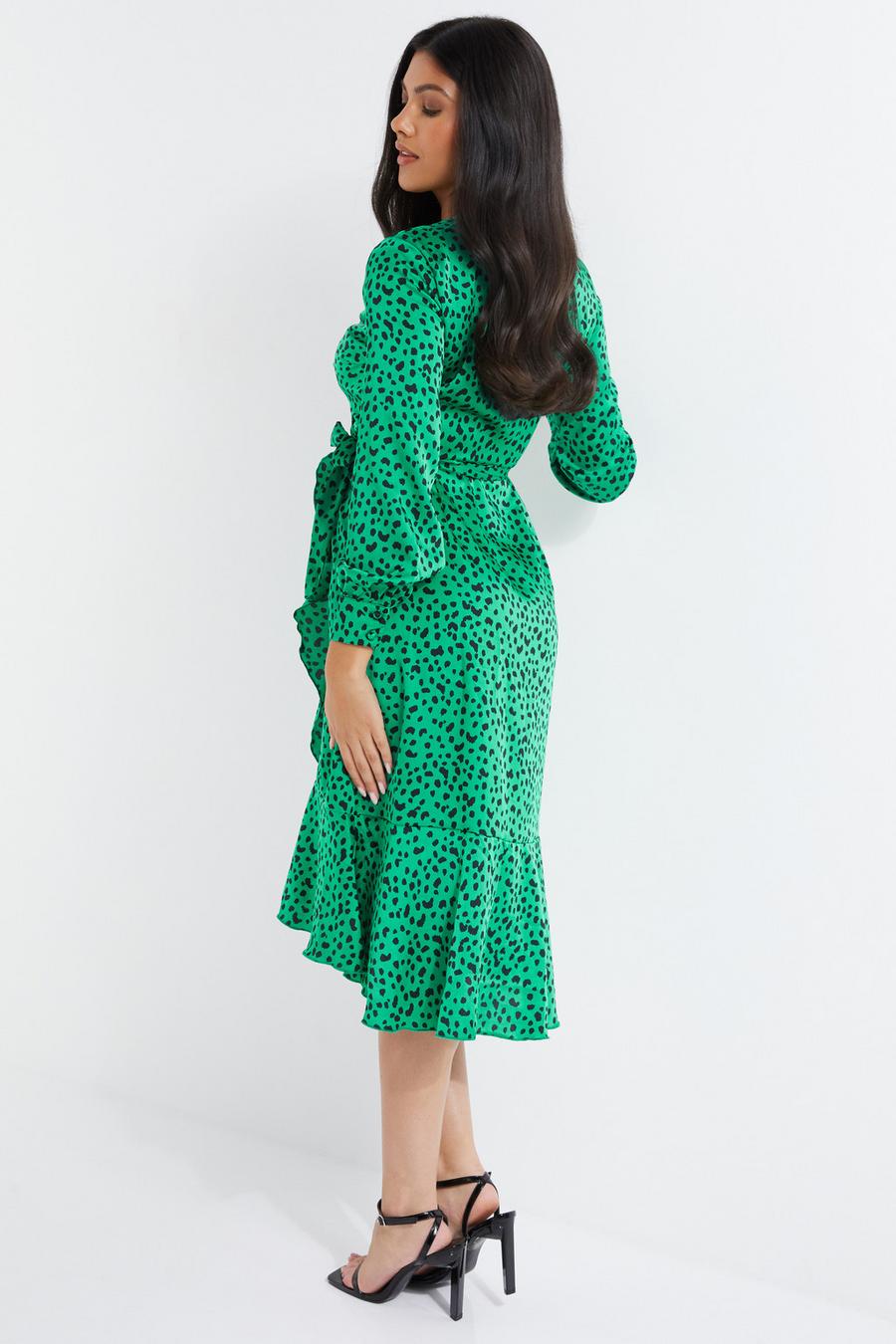 Quiz green snake hot sale print dress