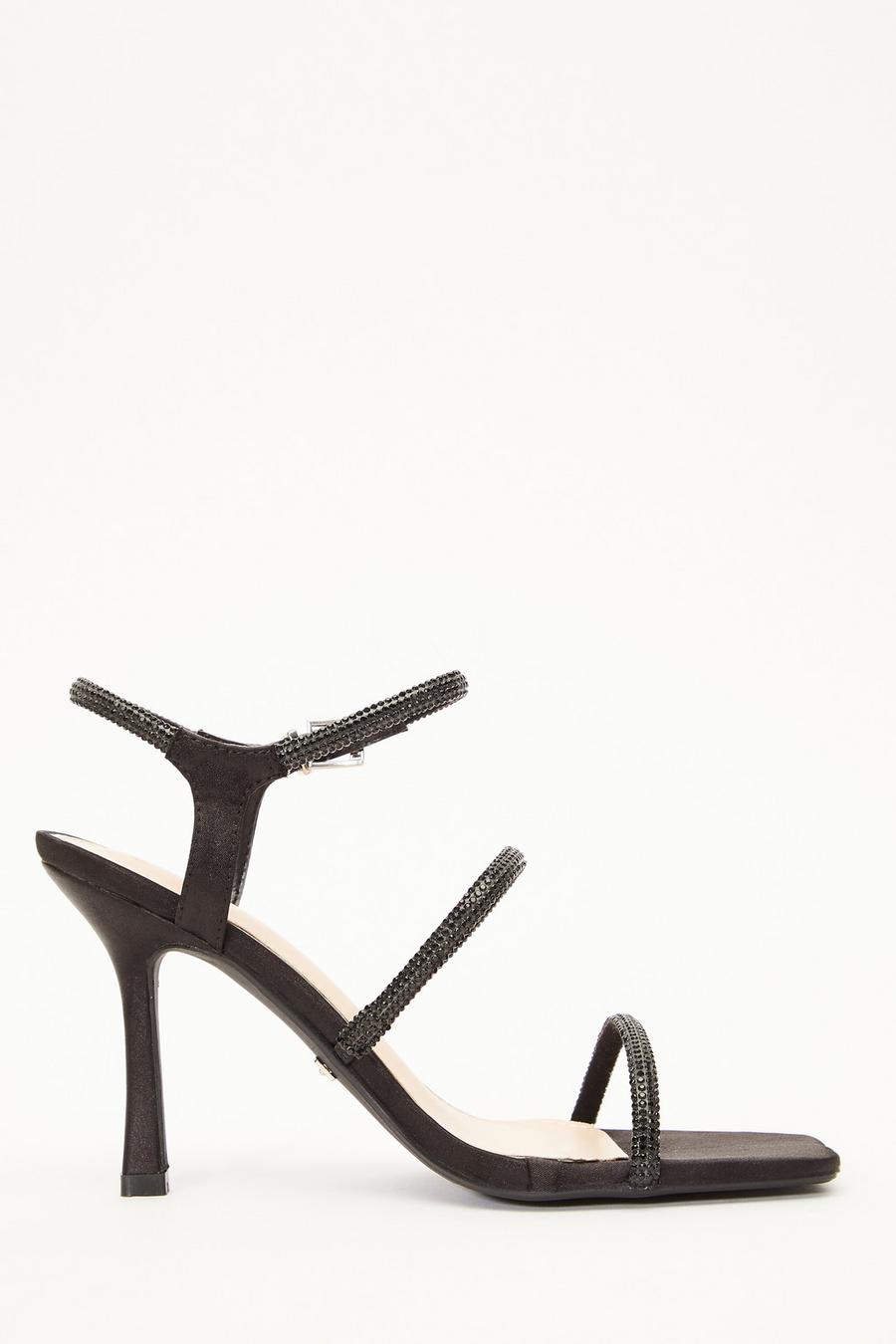 Diamante sandals online heels