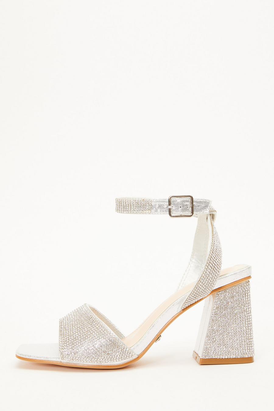 Diamante heeled shop sandals uk