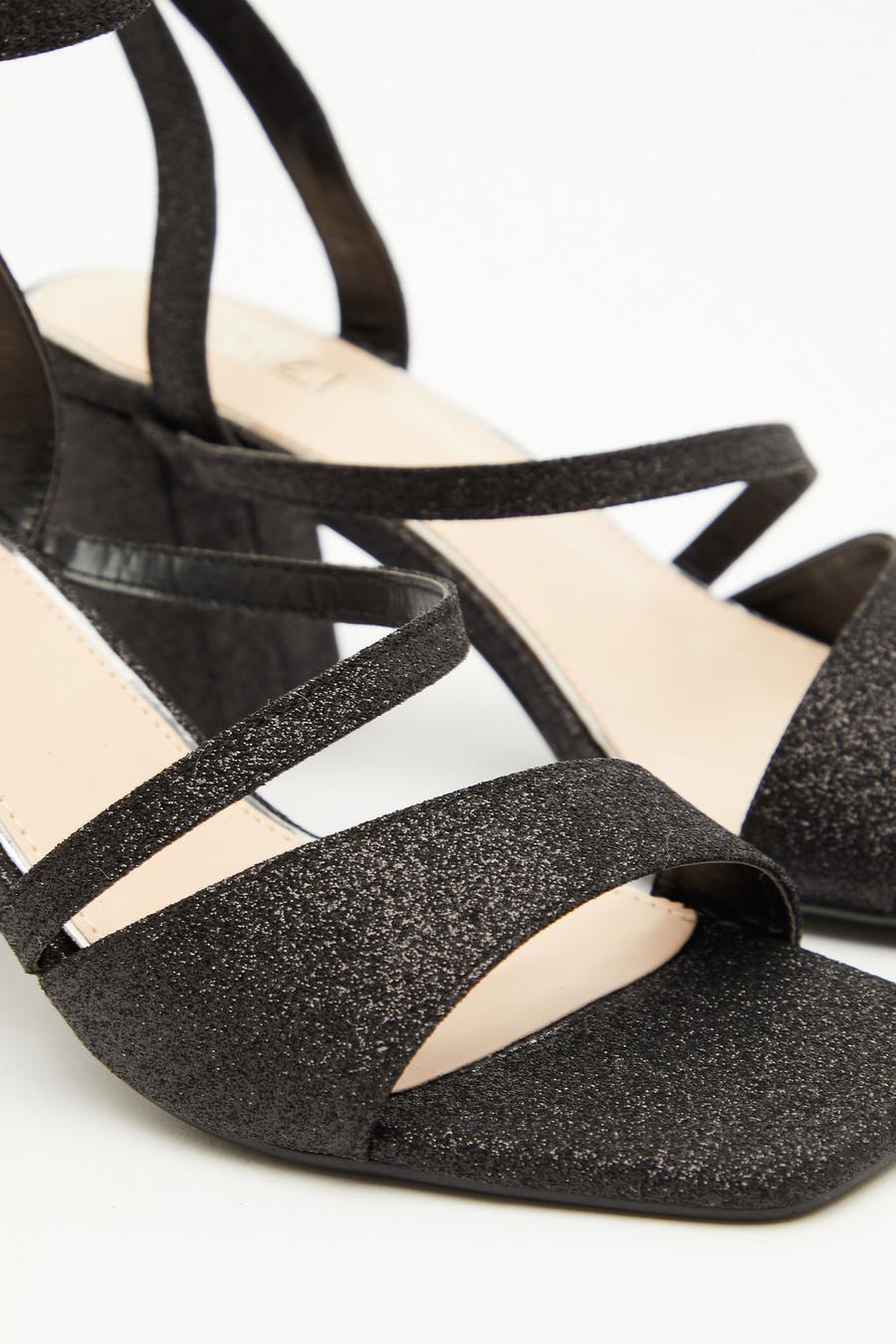 Sparkly black block on sale heels