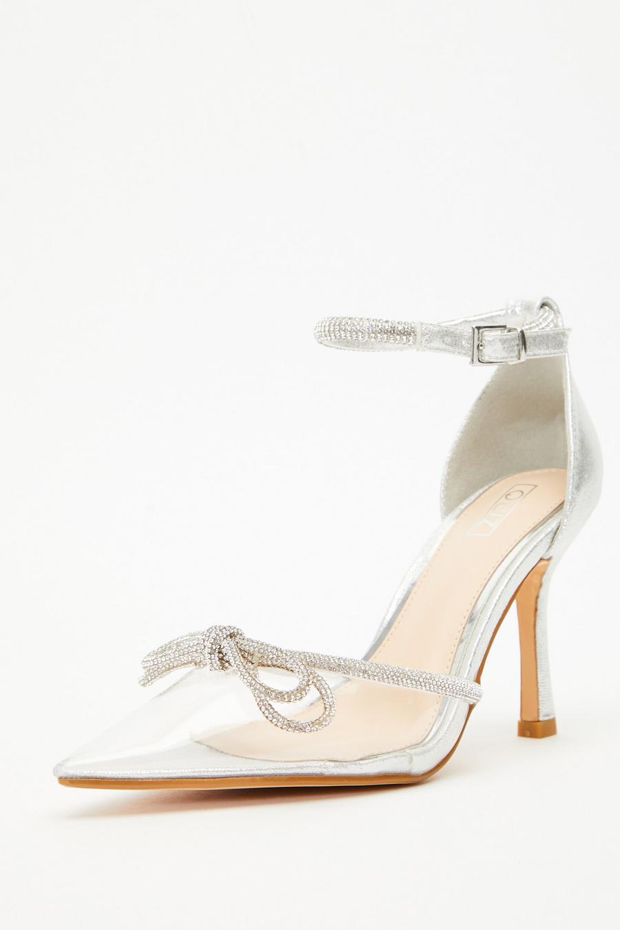 Diamante sale clear heels