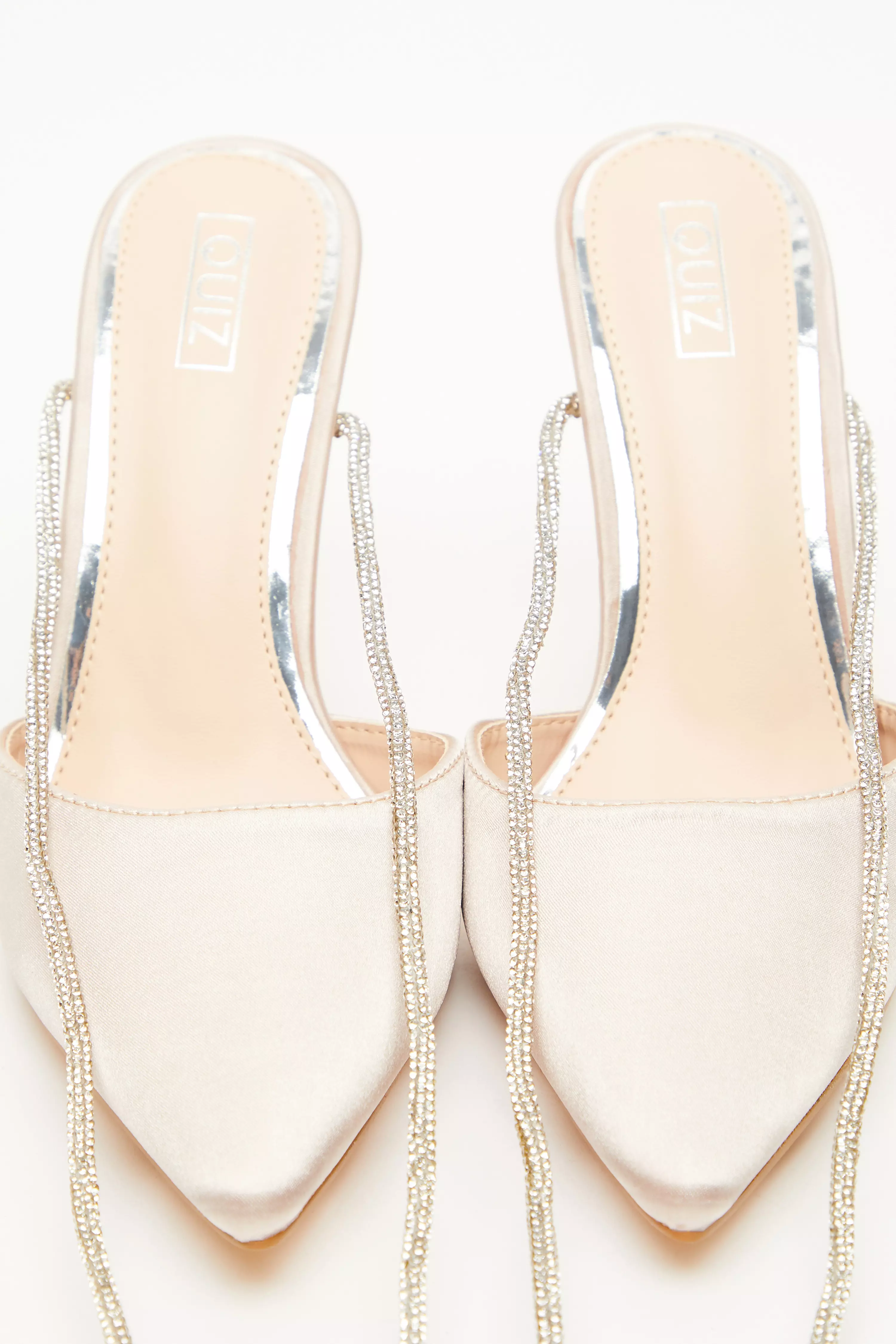 champagne satin heels