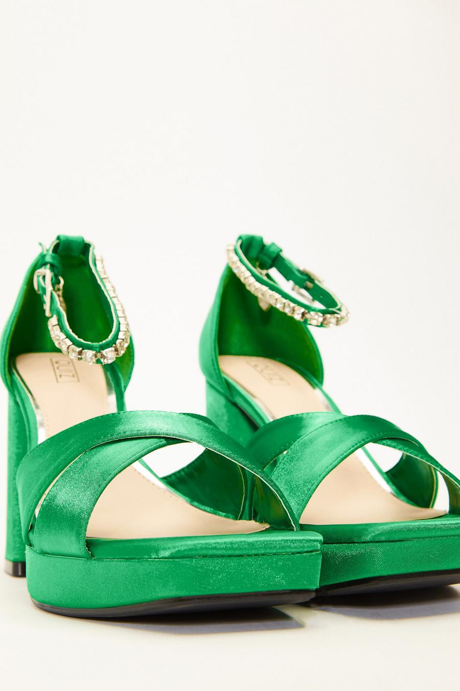 Green hot sale jeweled sandals