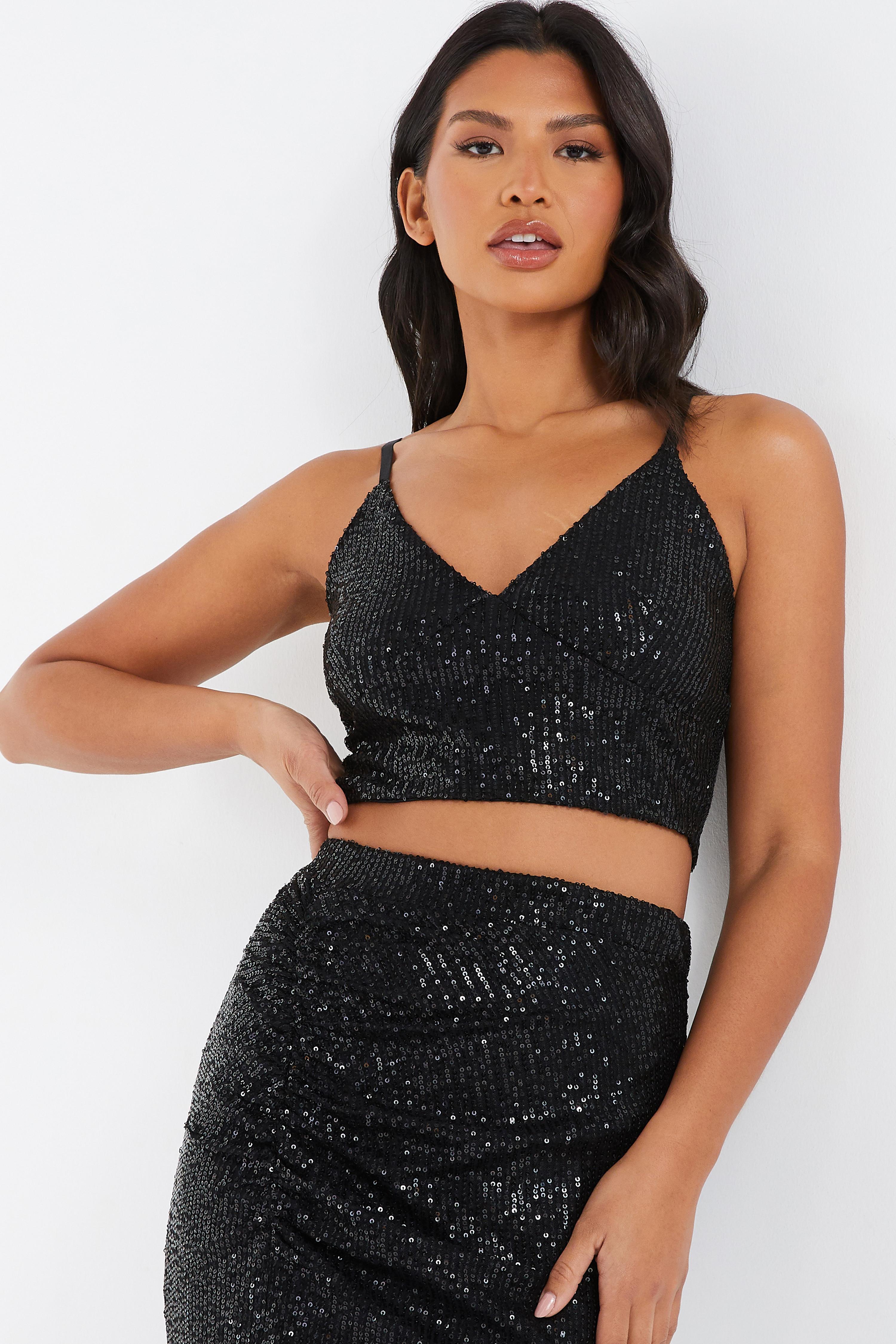 Sparkly best sale black bralette