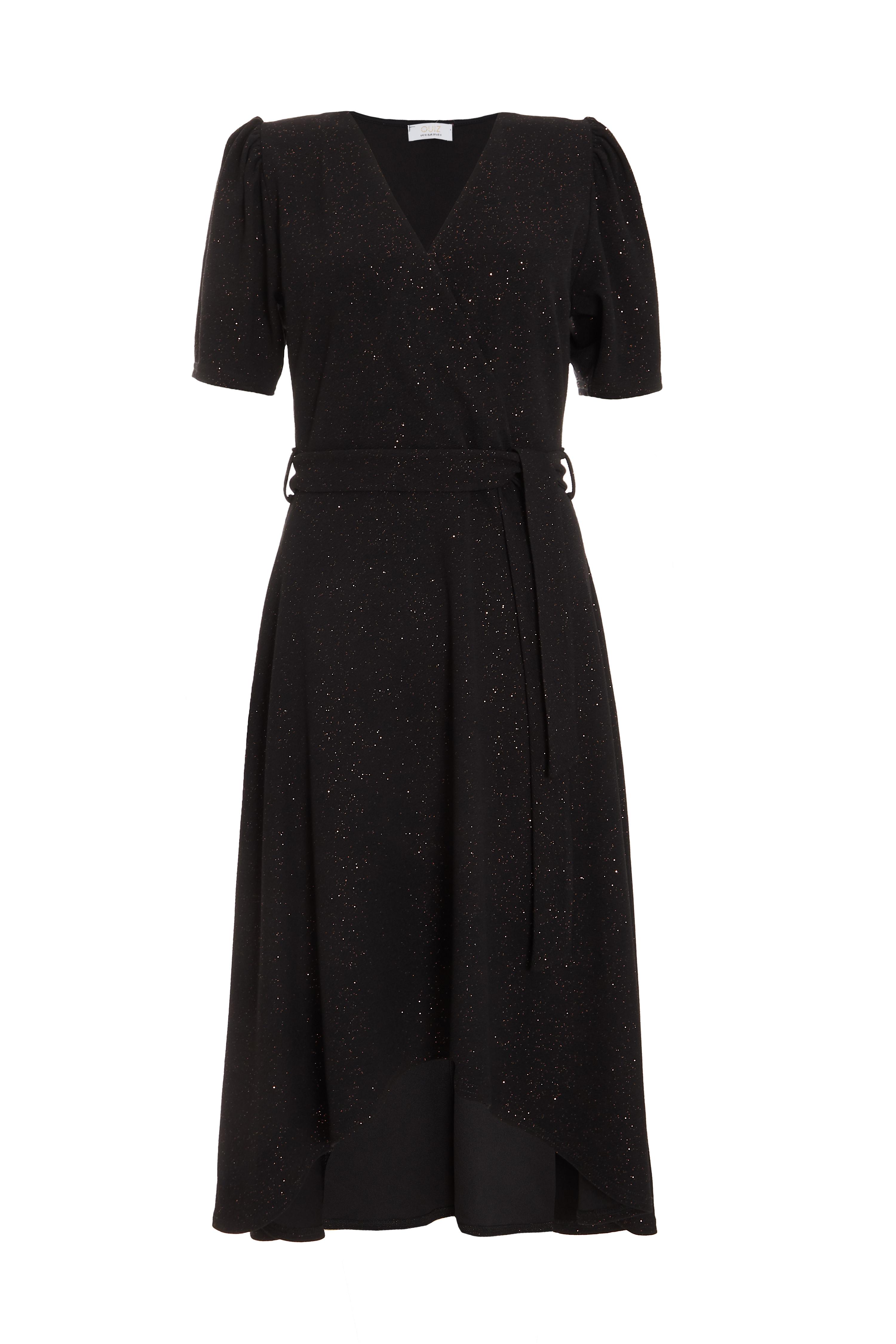 Black glitter outlet dip hem dress