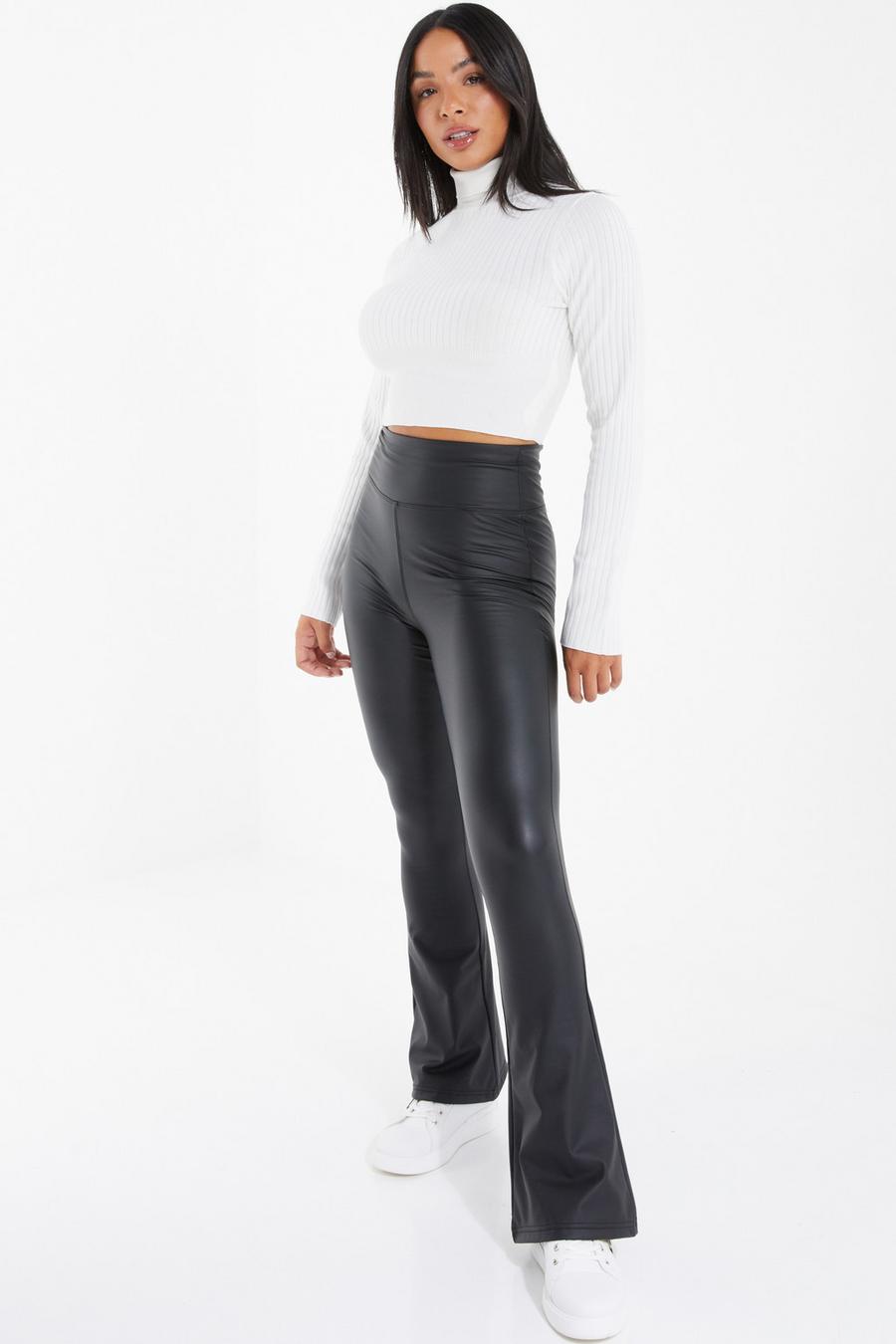 Quiz faux leather trousers sale