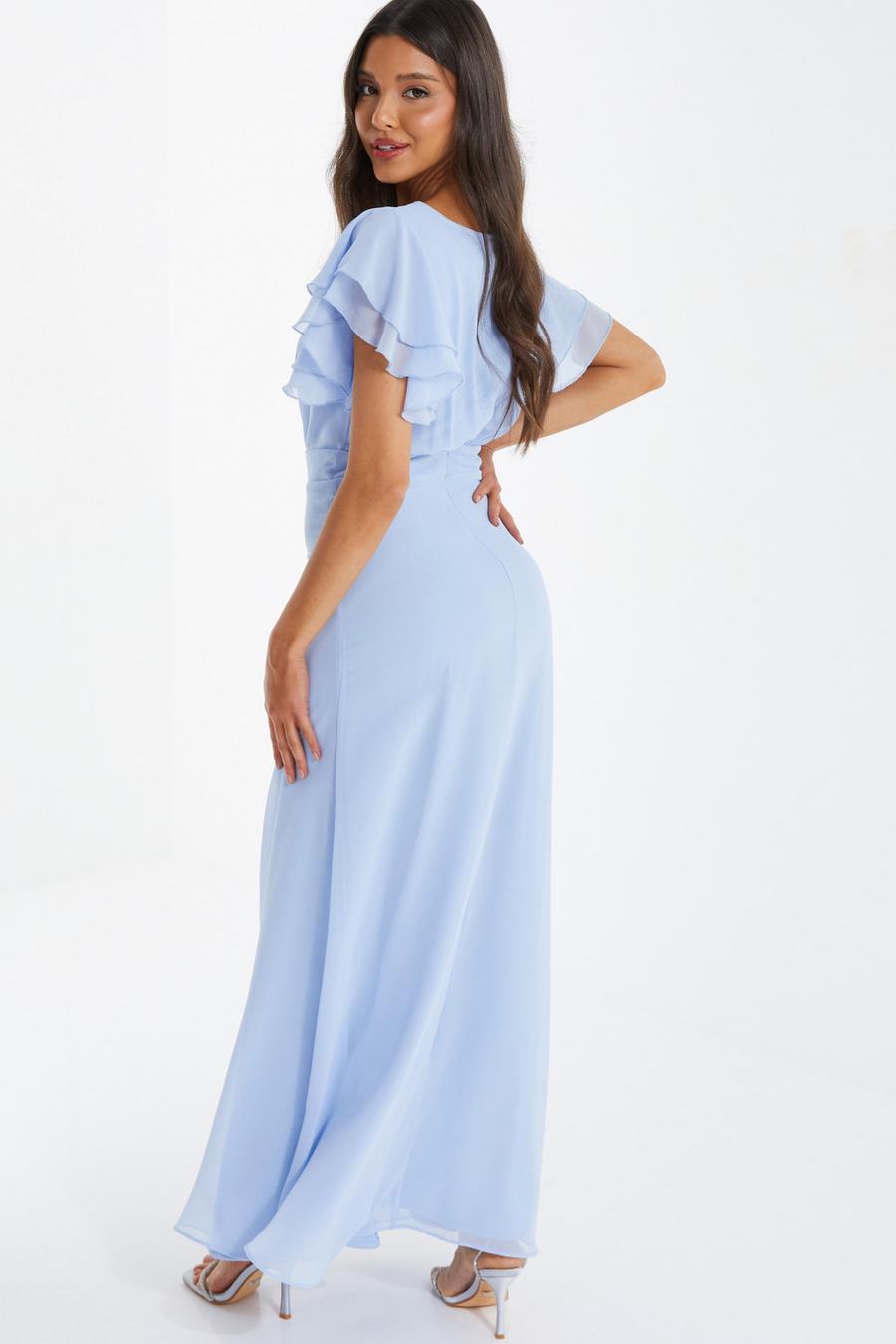 Chiffon baby blue on sale dress