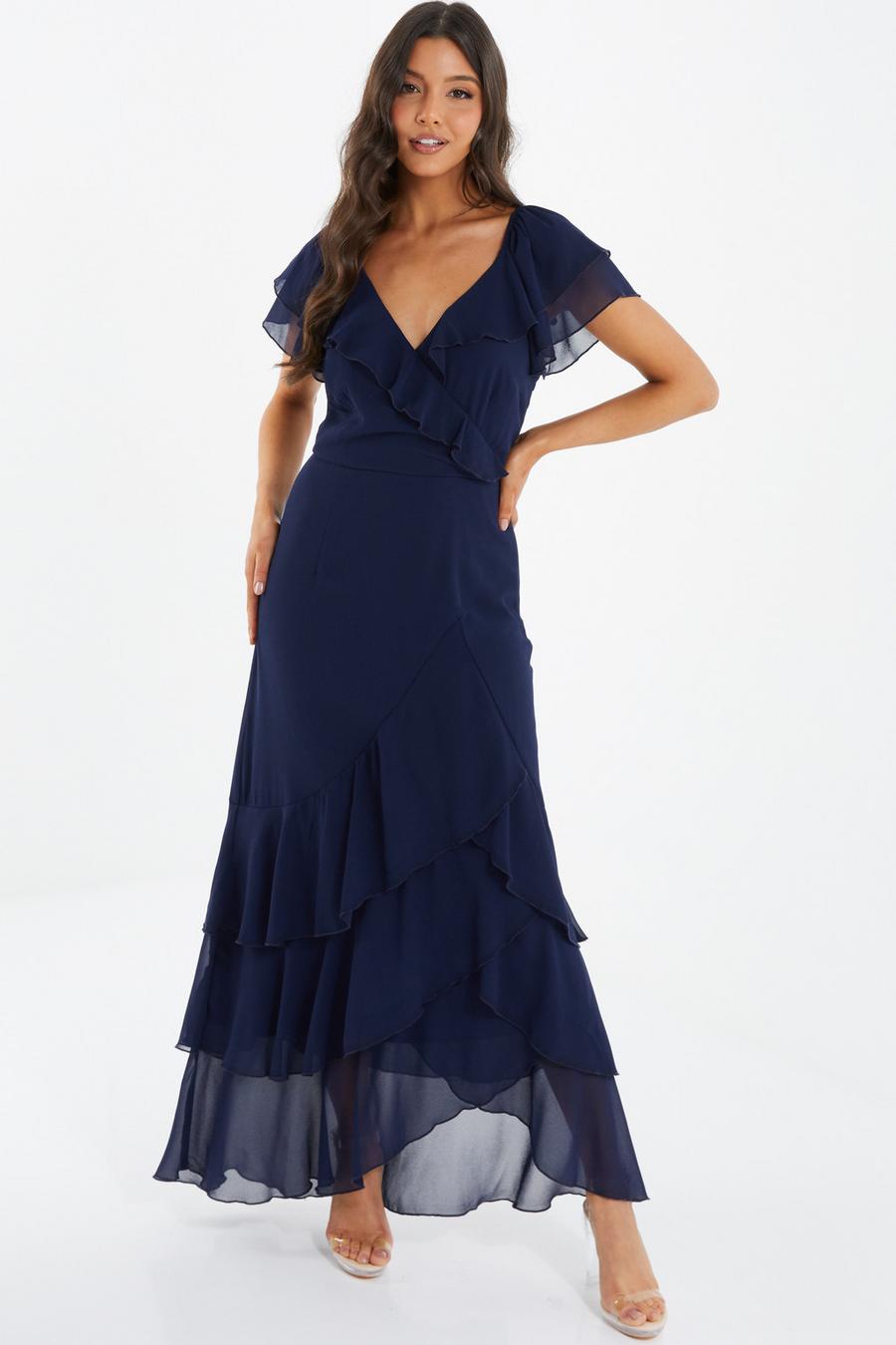 quiz long navy dress