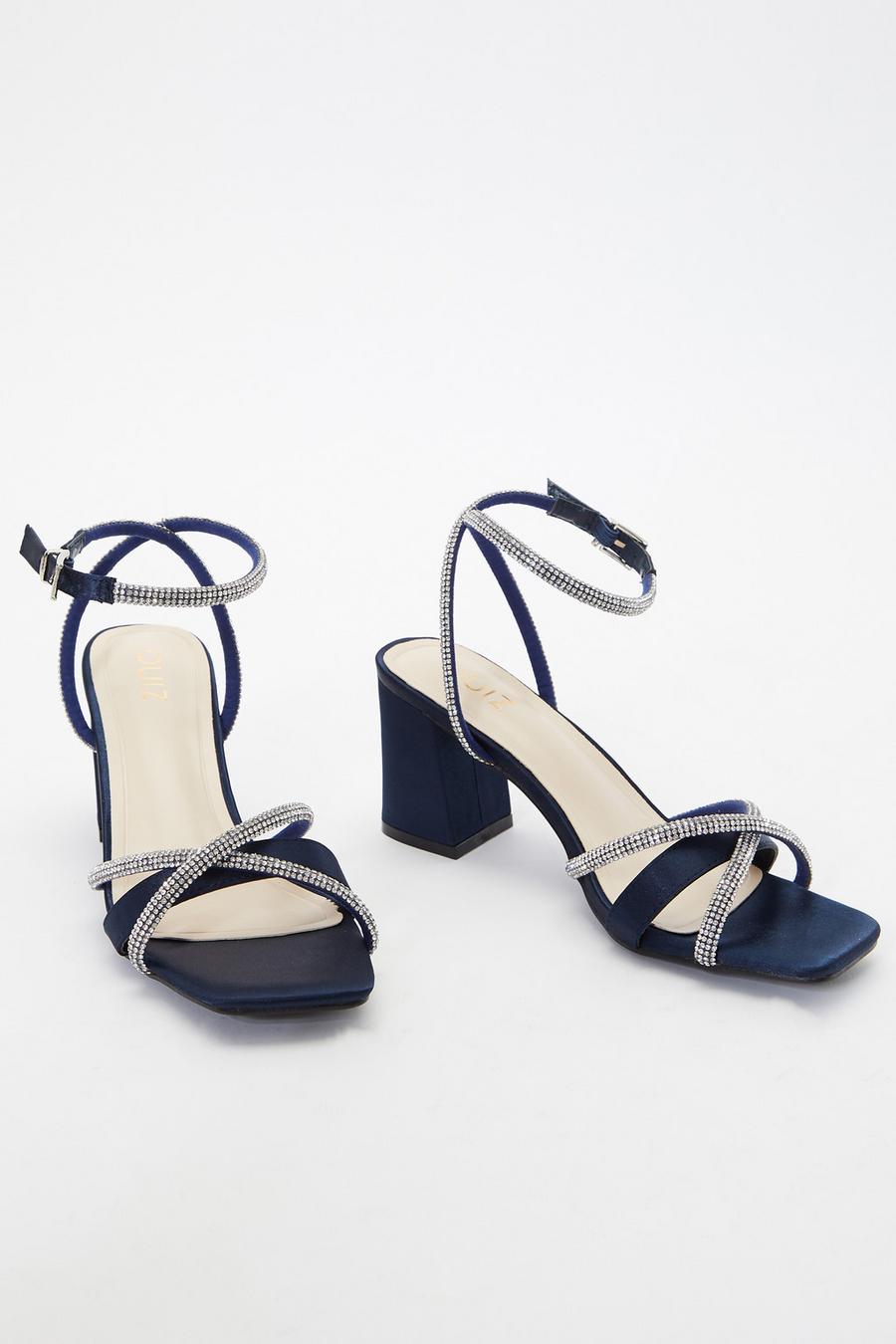 Navy low heel discount sandals