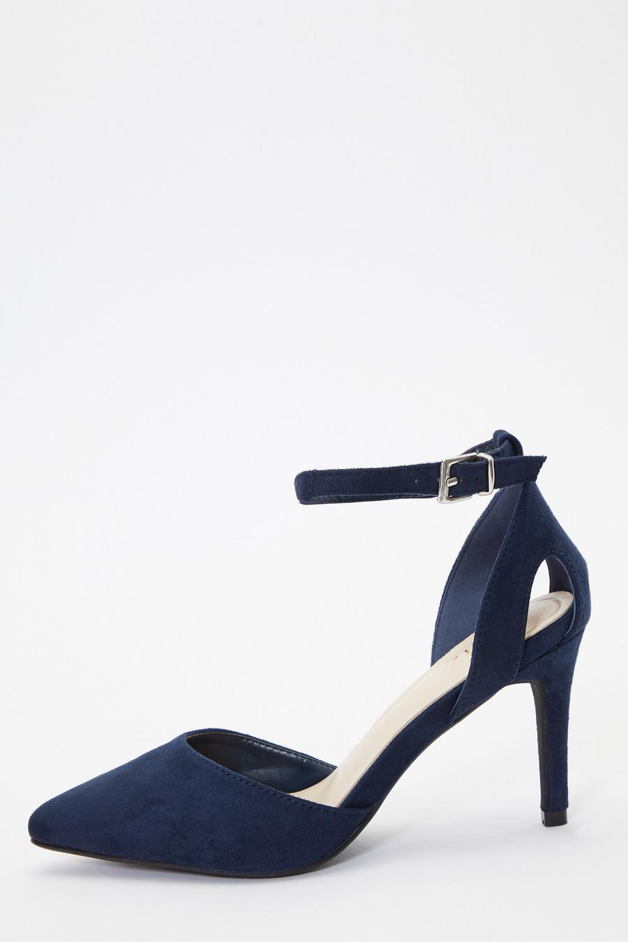 Suede navy hot sale blue heels