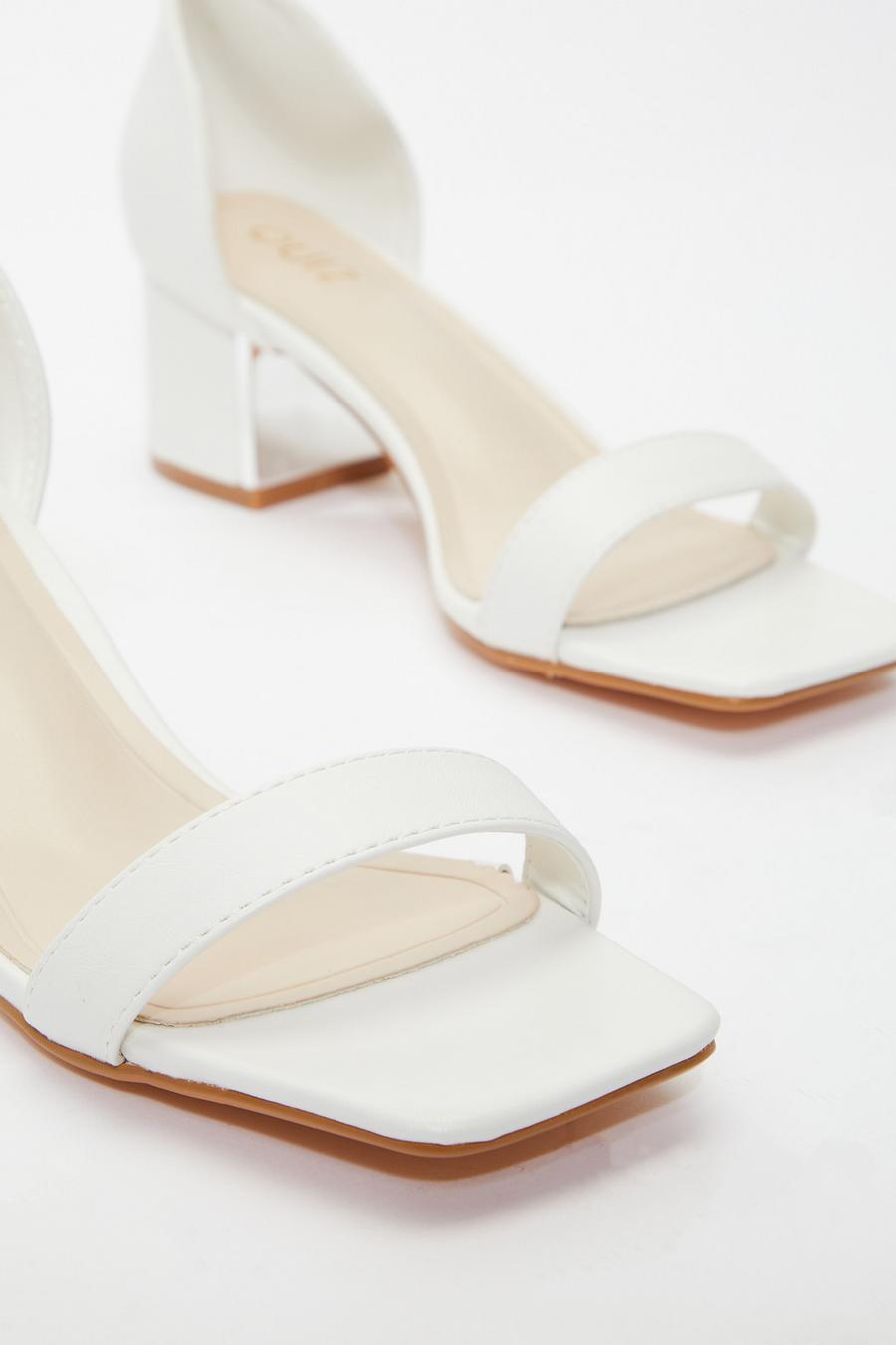 Low white hot sale heel sandals