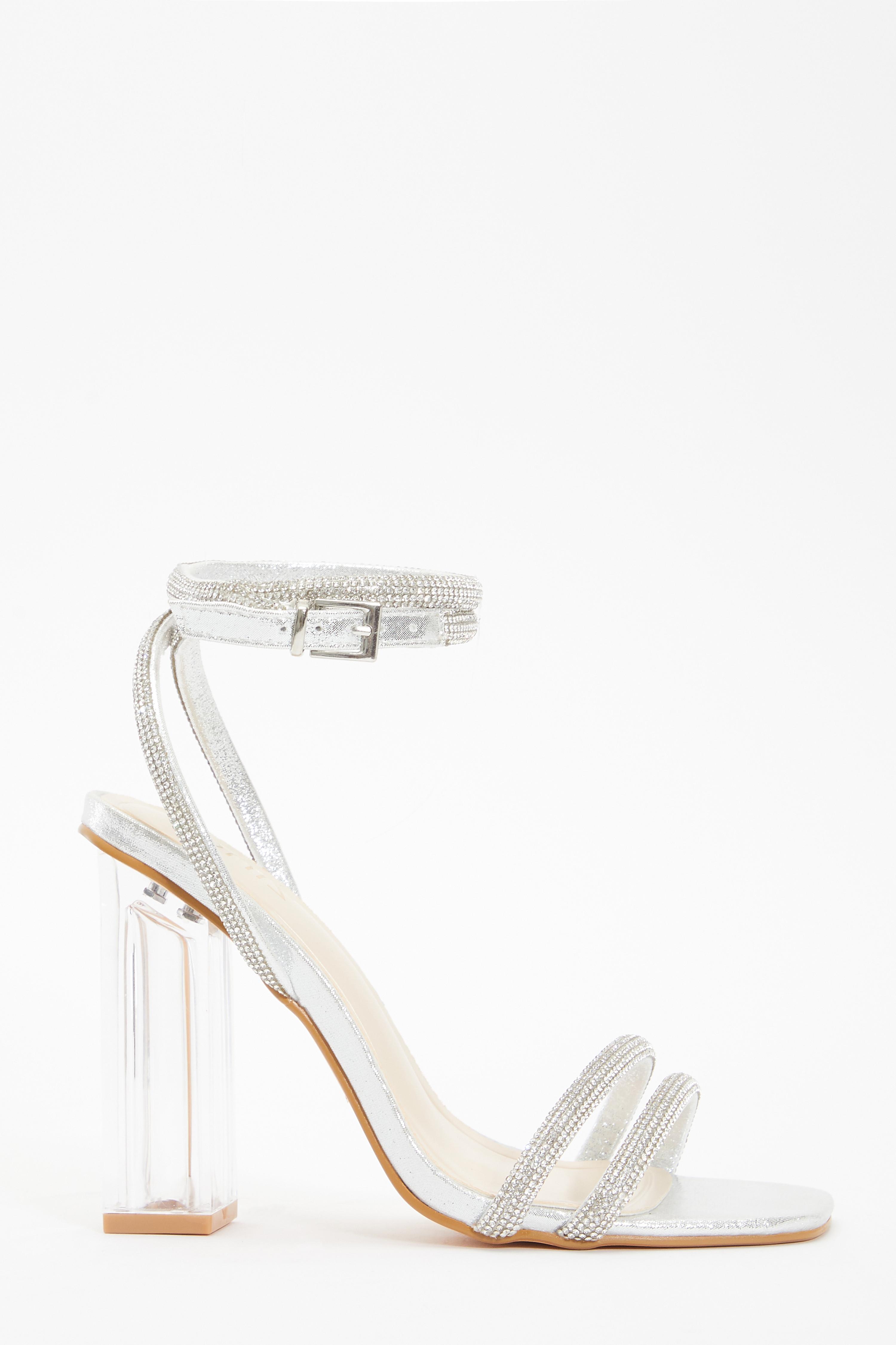 silver clear sandals