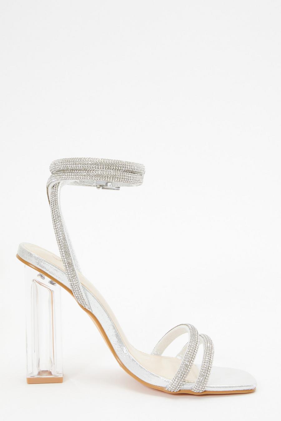 Mid clear heeled on sale sandals