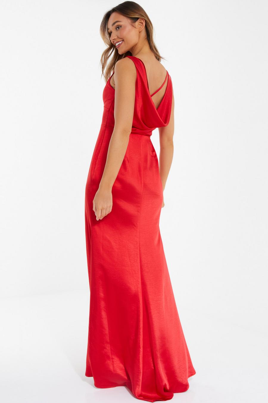 red satin maxi dress uk