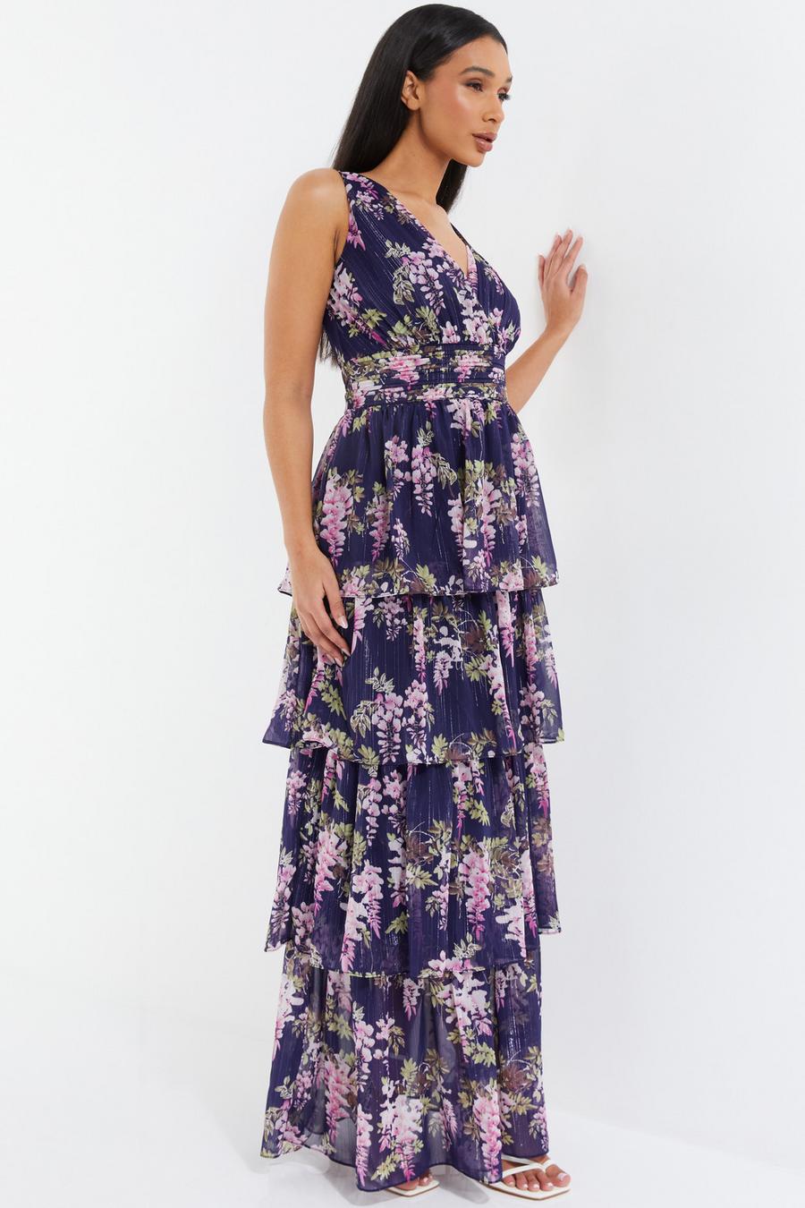 Quiz mauve chiffon maxi on sale dress