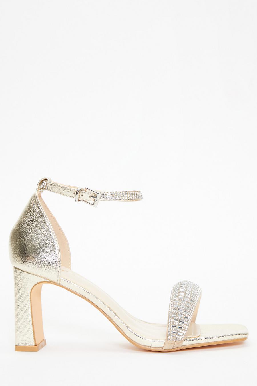 Gold diamante hot sale heels uk