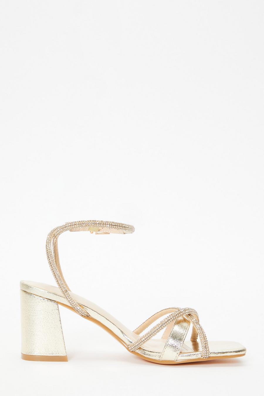 Diamante high deals heel sandals