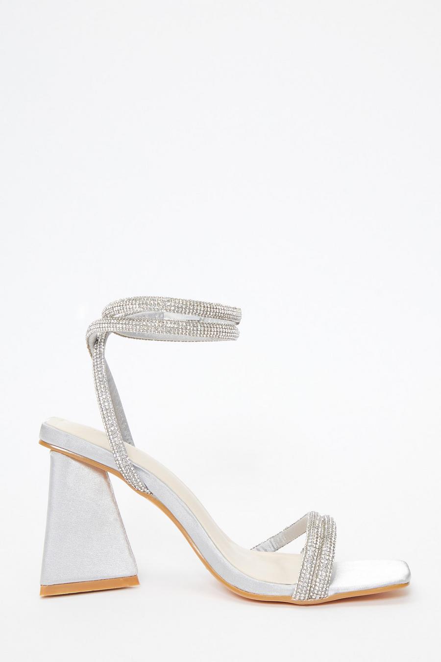 Grey heeled hot sale sandals uk