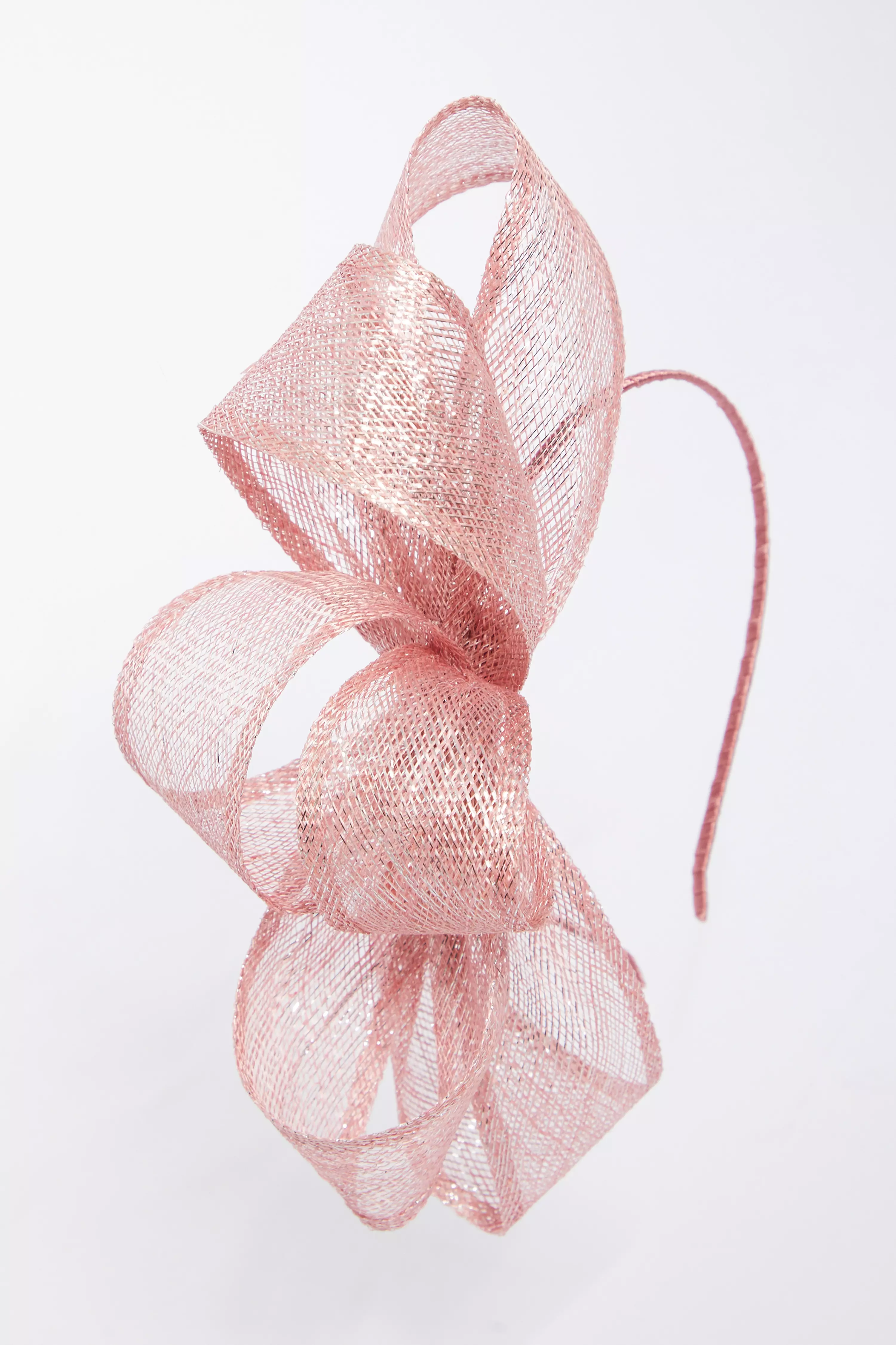 Rose Gold Bow Headband Fascinator QUIZ Clothing