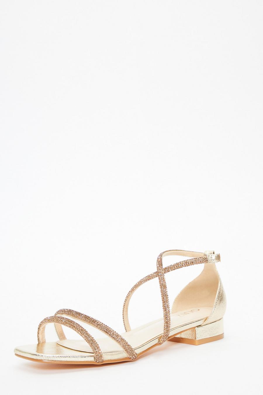 Gold strappy clearance flat sandals uk