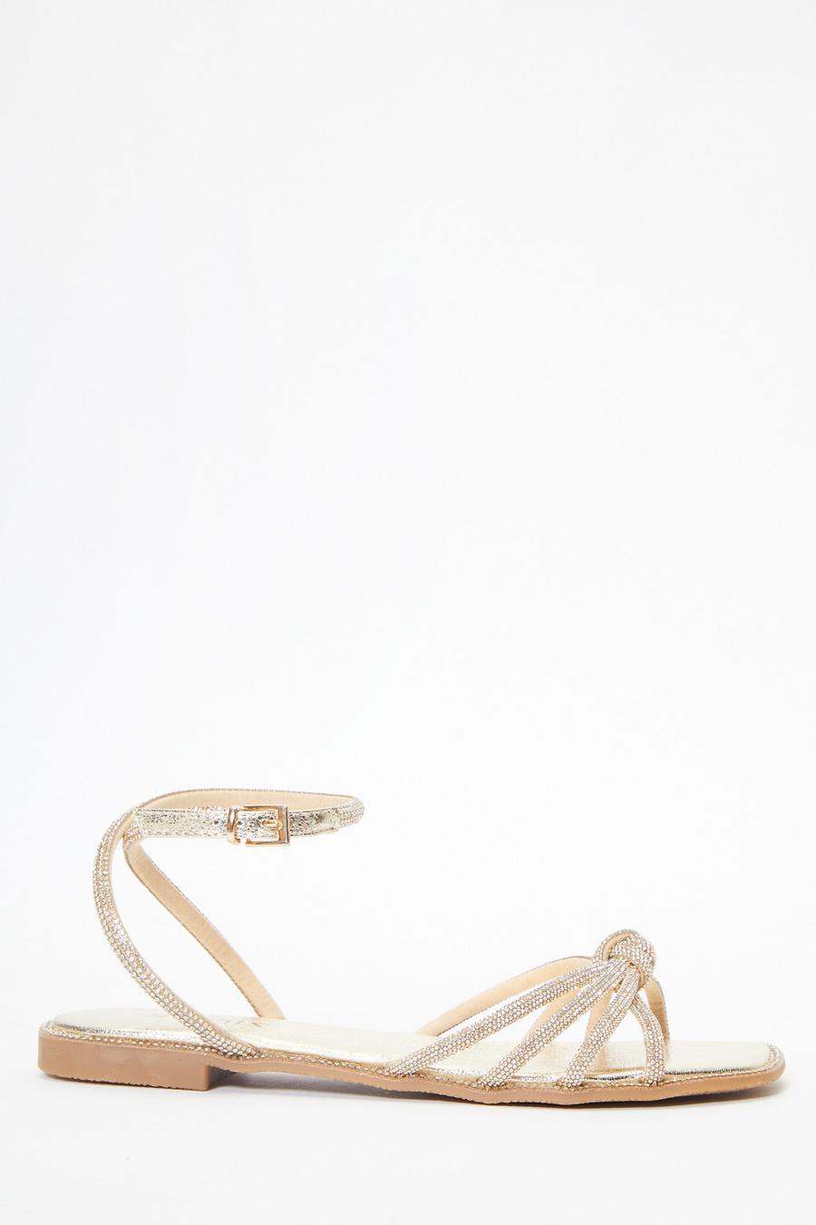 Diamante on sale flat sandals