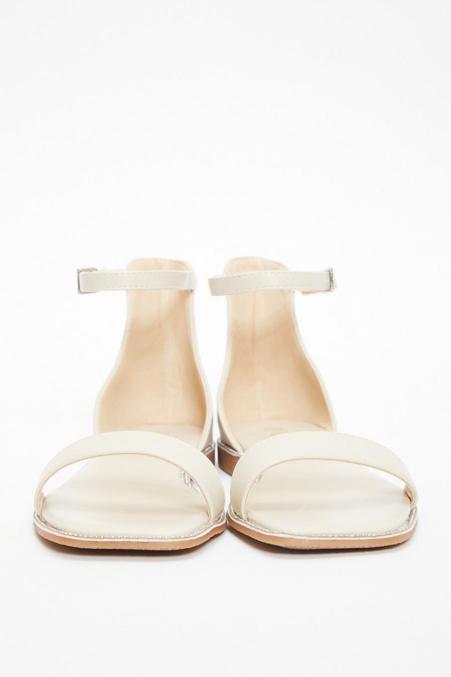 Nude leather hot sale flat sandals