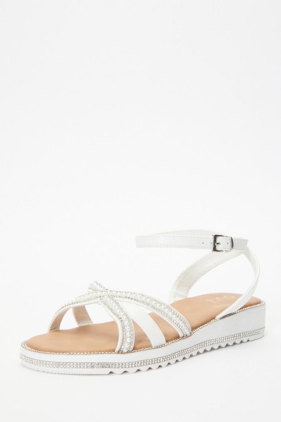 Strap sale sandals white