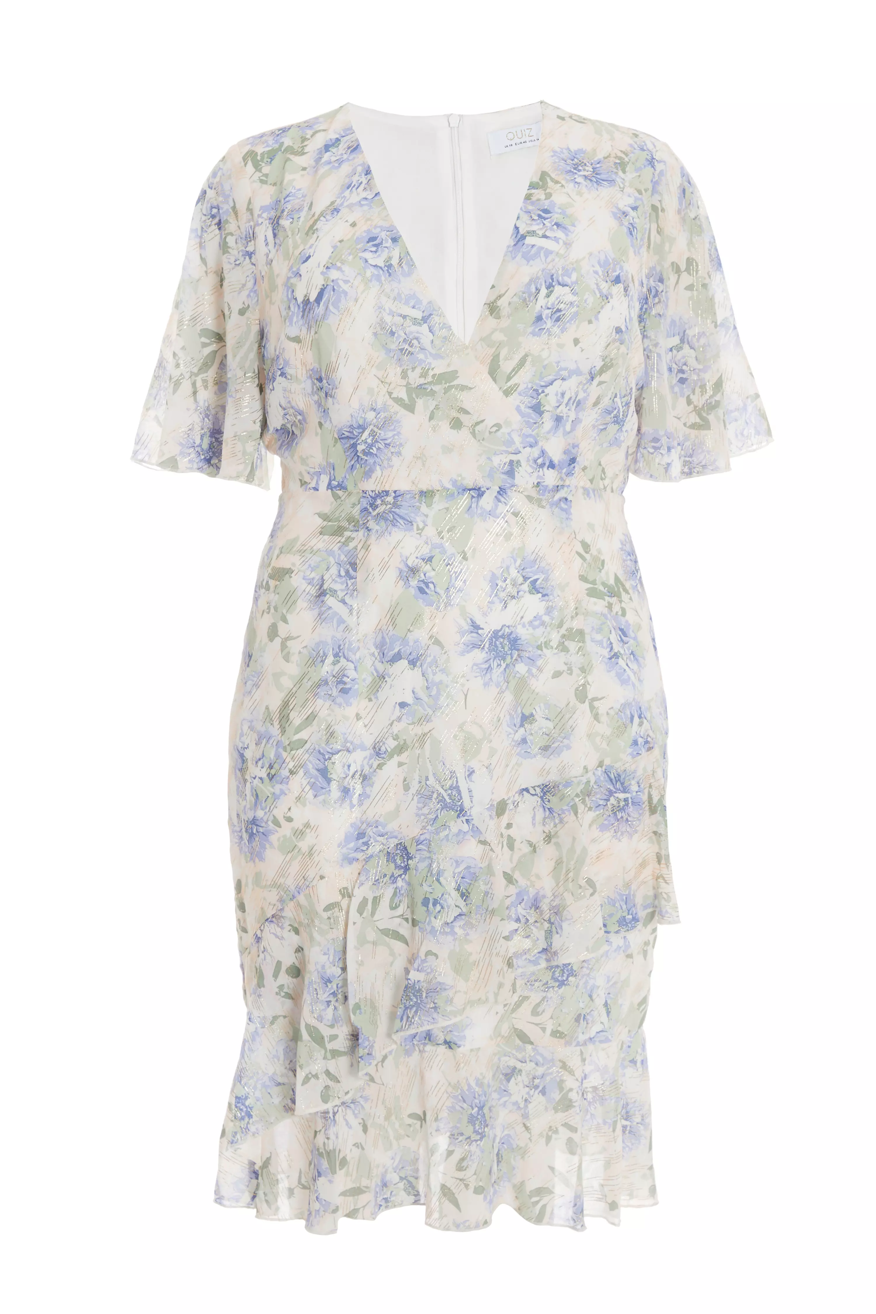 Curve Pink Floral Frill Midi Dress QUIZ Clothing