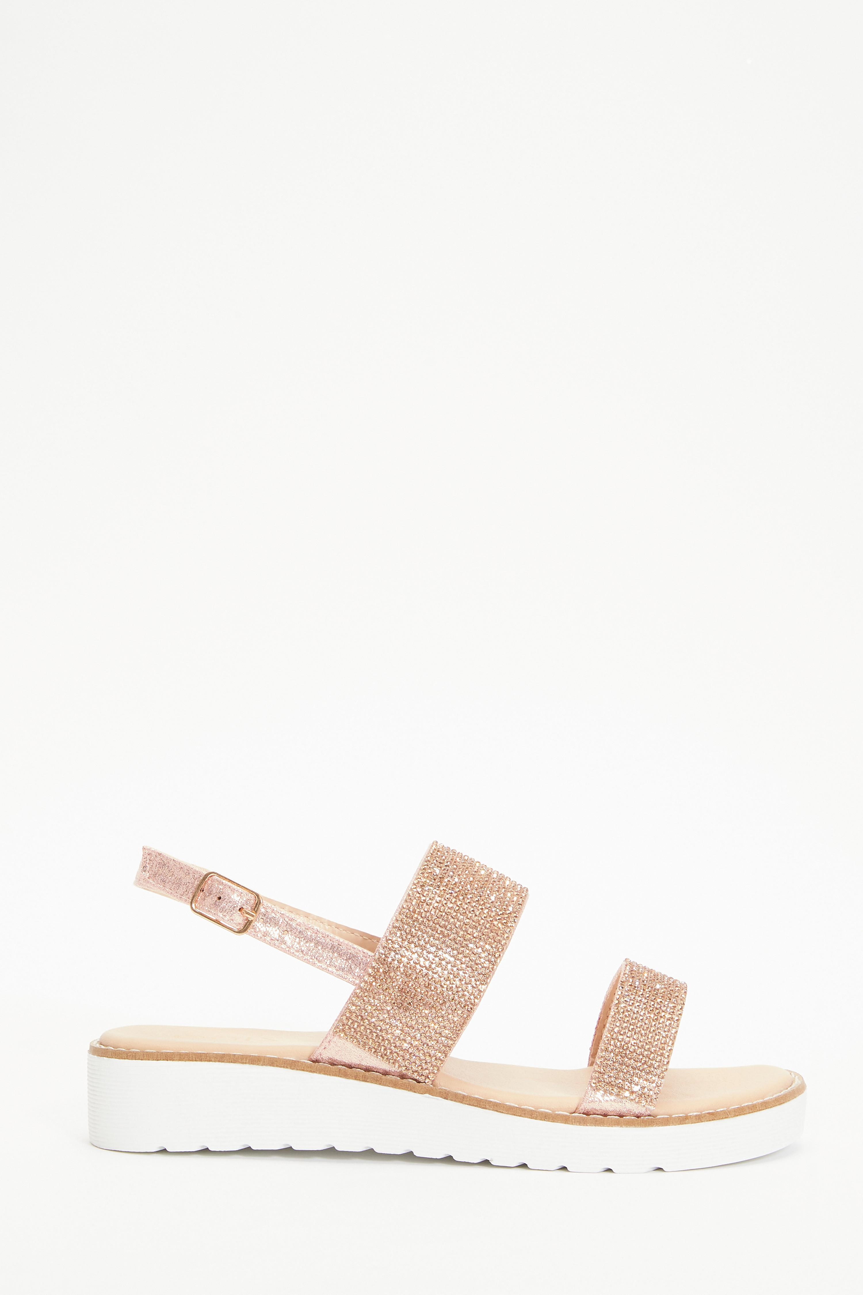 Flatform sandals rose gold online