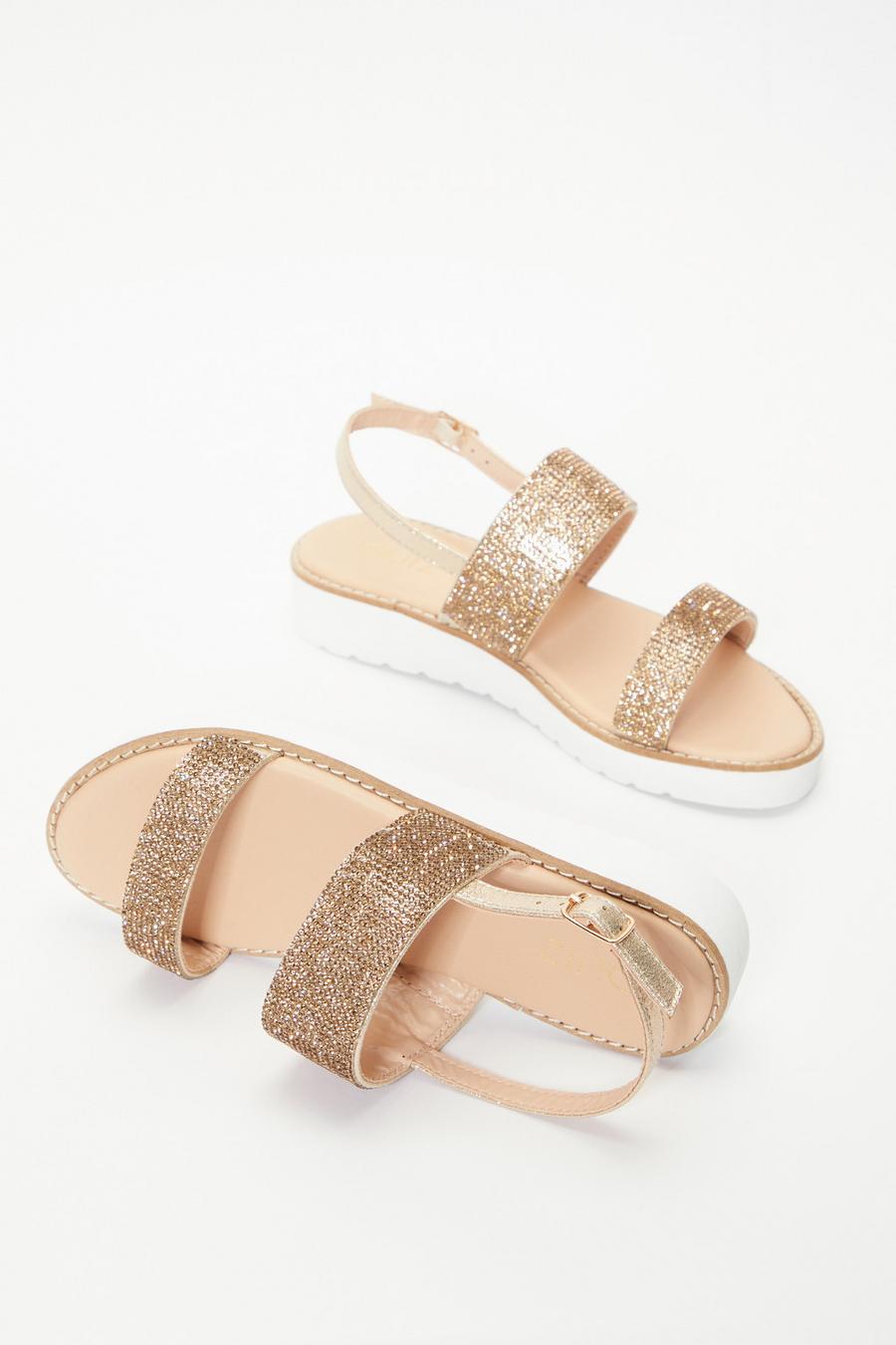 Diamante flatform sale sandals