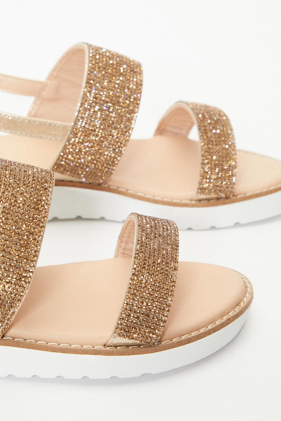 Diamante on sale flatform sandals