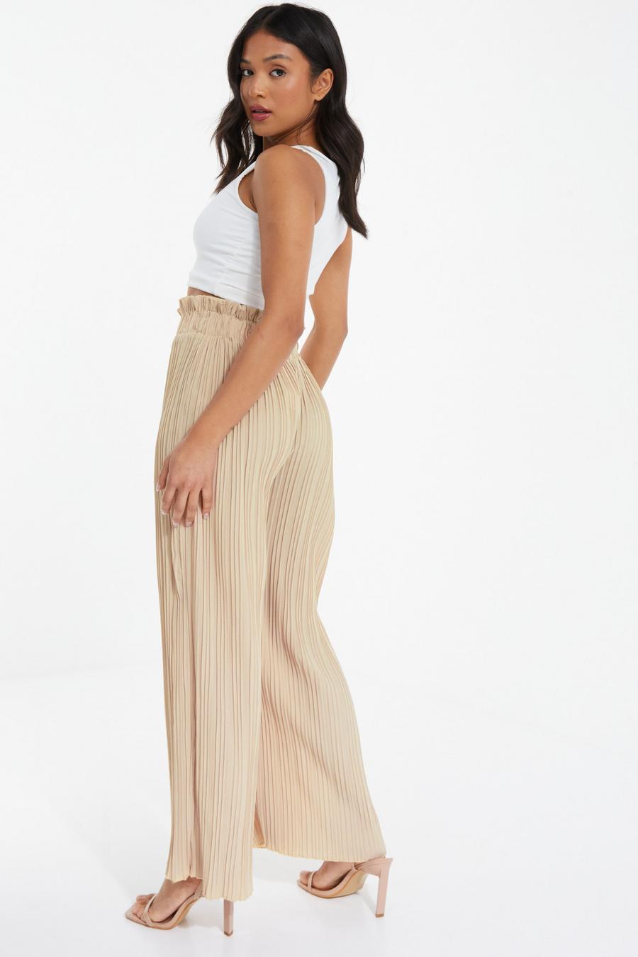 Pleated wide store leg trousers uk