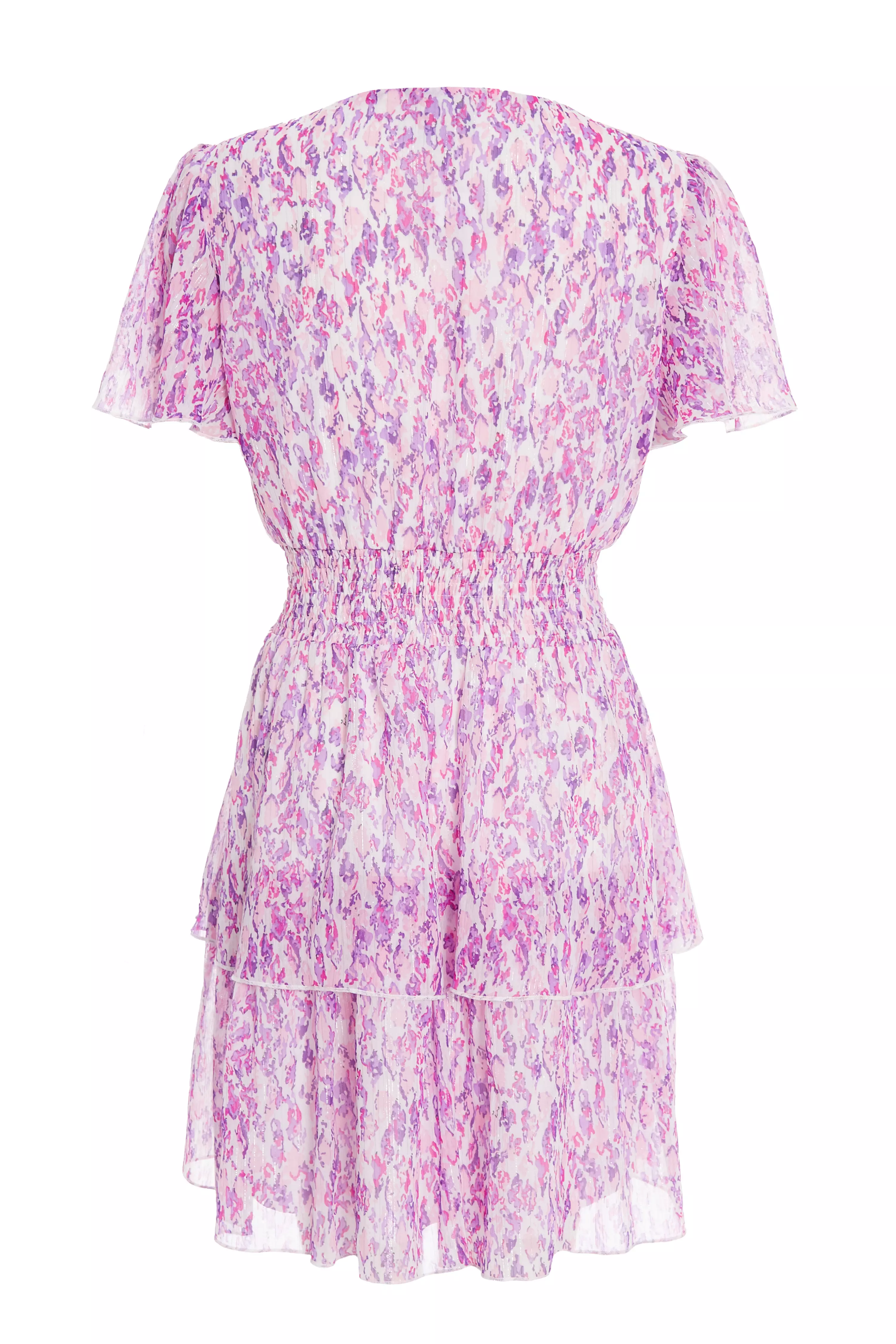Lilac Chiffon Animal Print Mini Dress - QUIZ Clothing