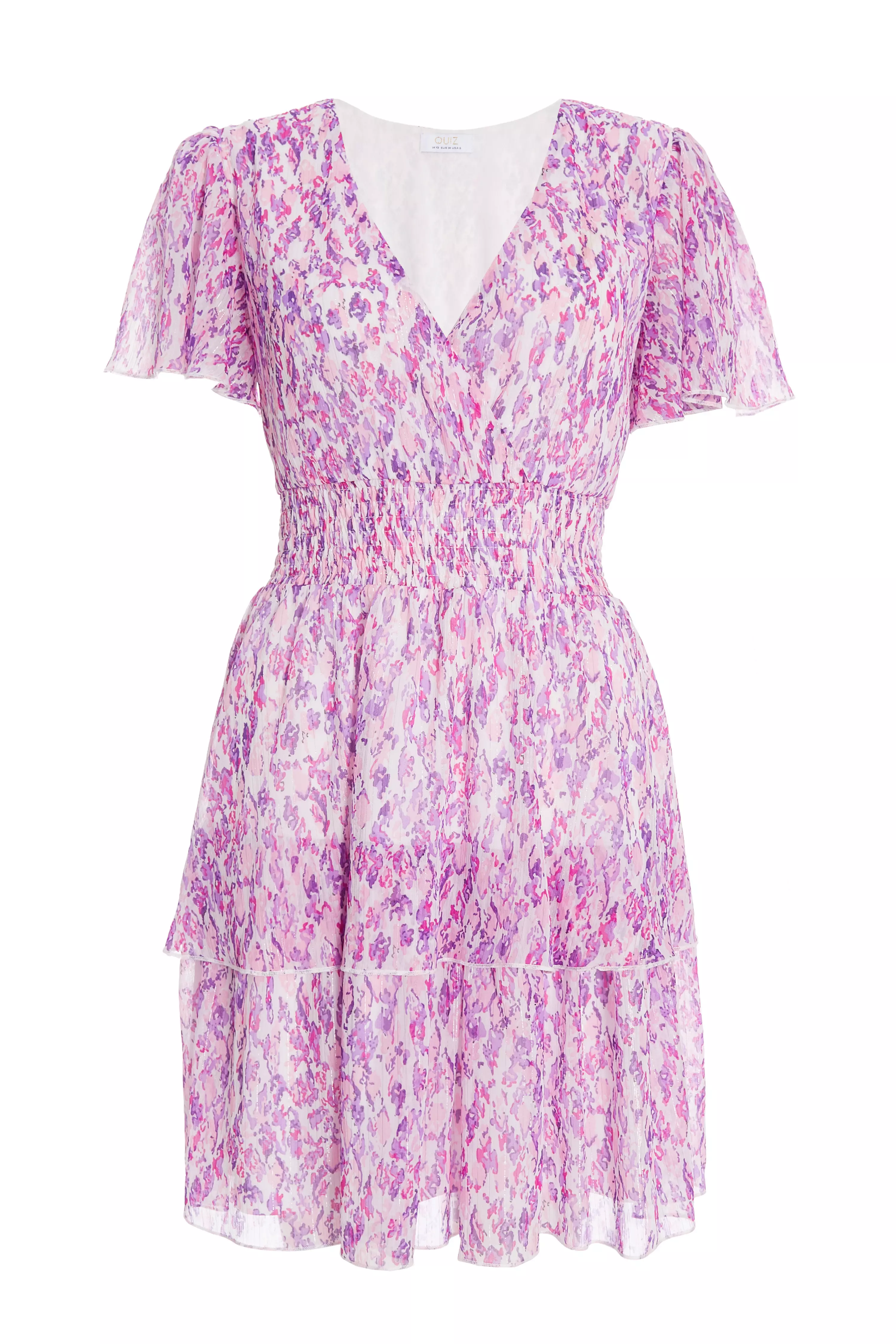 Lilac Chiffon Animal Print Mini Dress - QUIZ Clothing