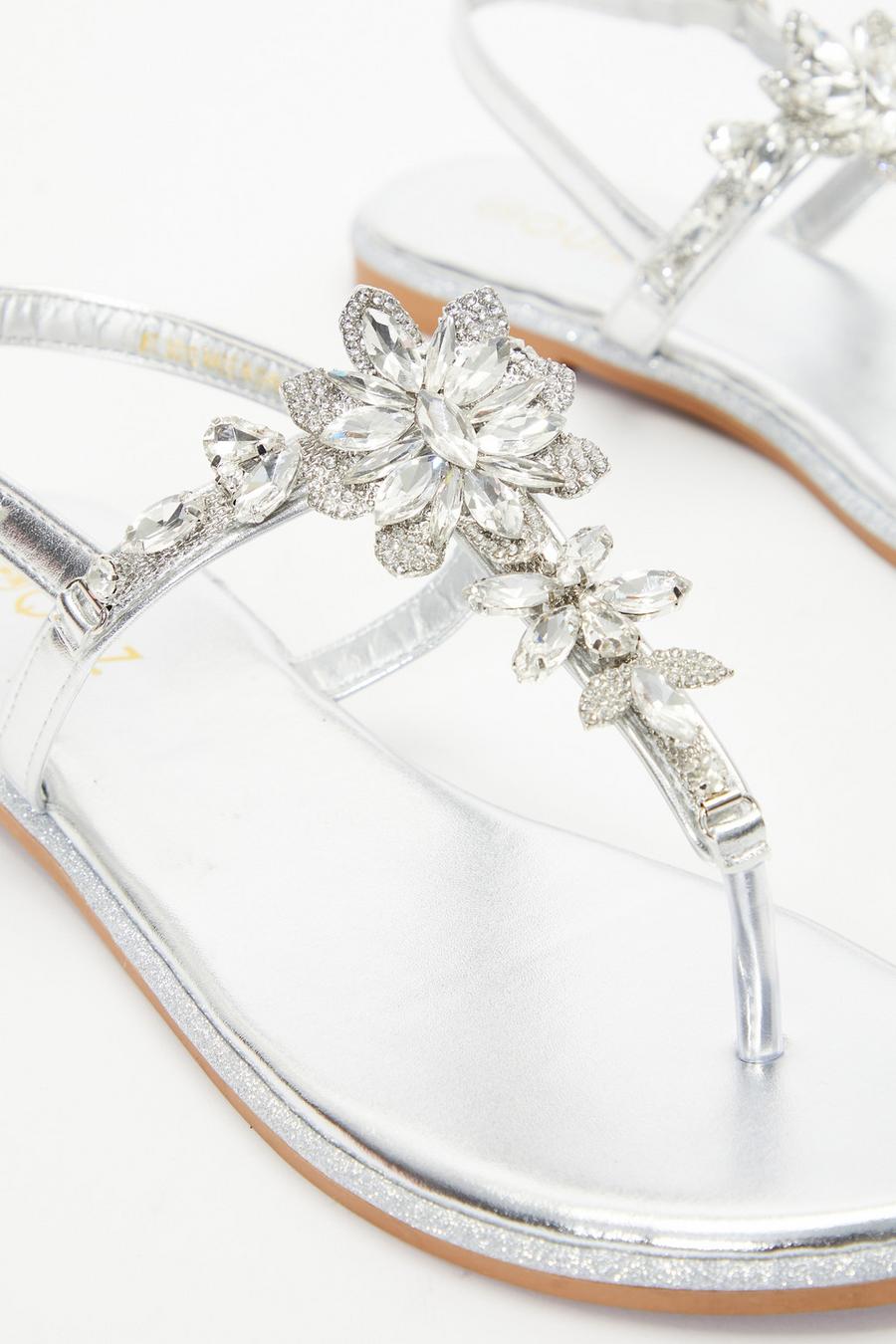 Silver flat sandals uk hot sale