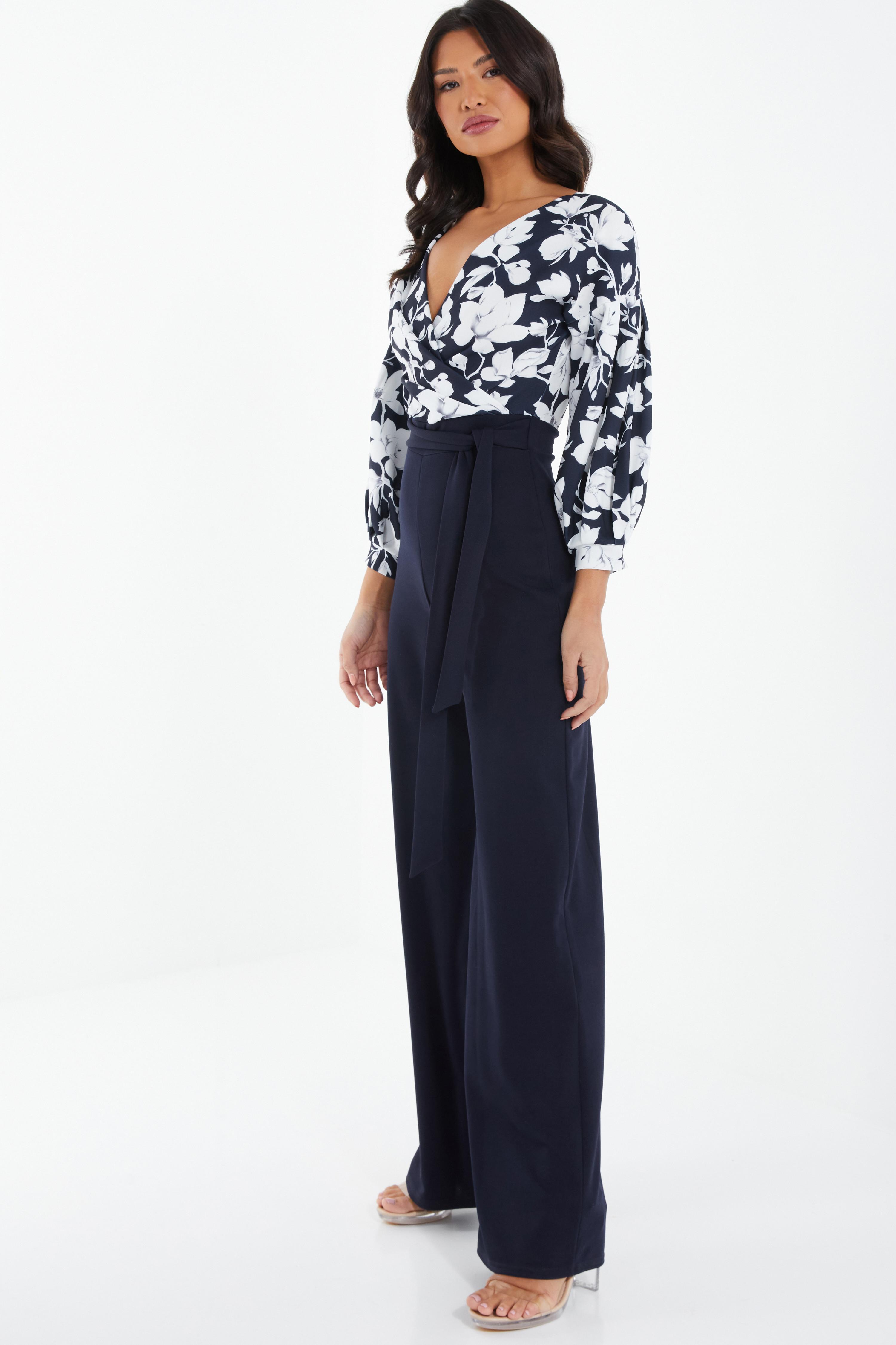 Quiz navy cheap palazzo jumpsuit