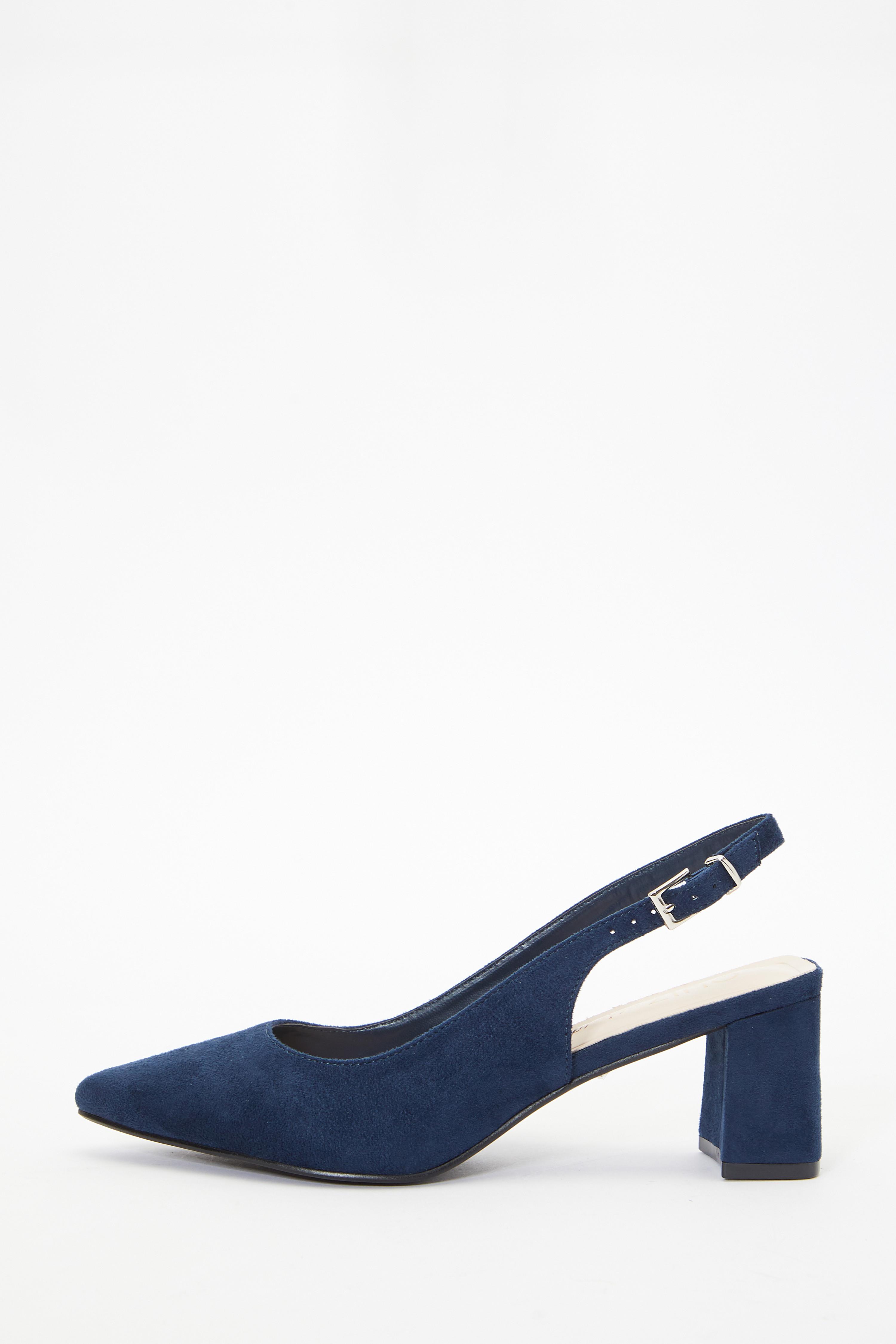 Navy slingback shoes wide on sale fitting