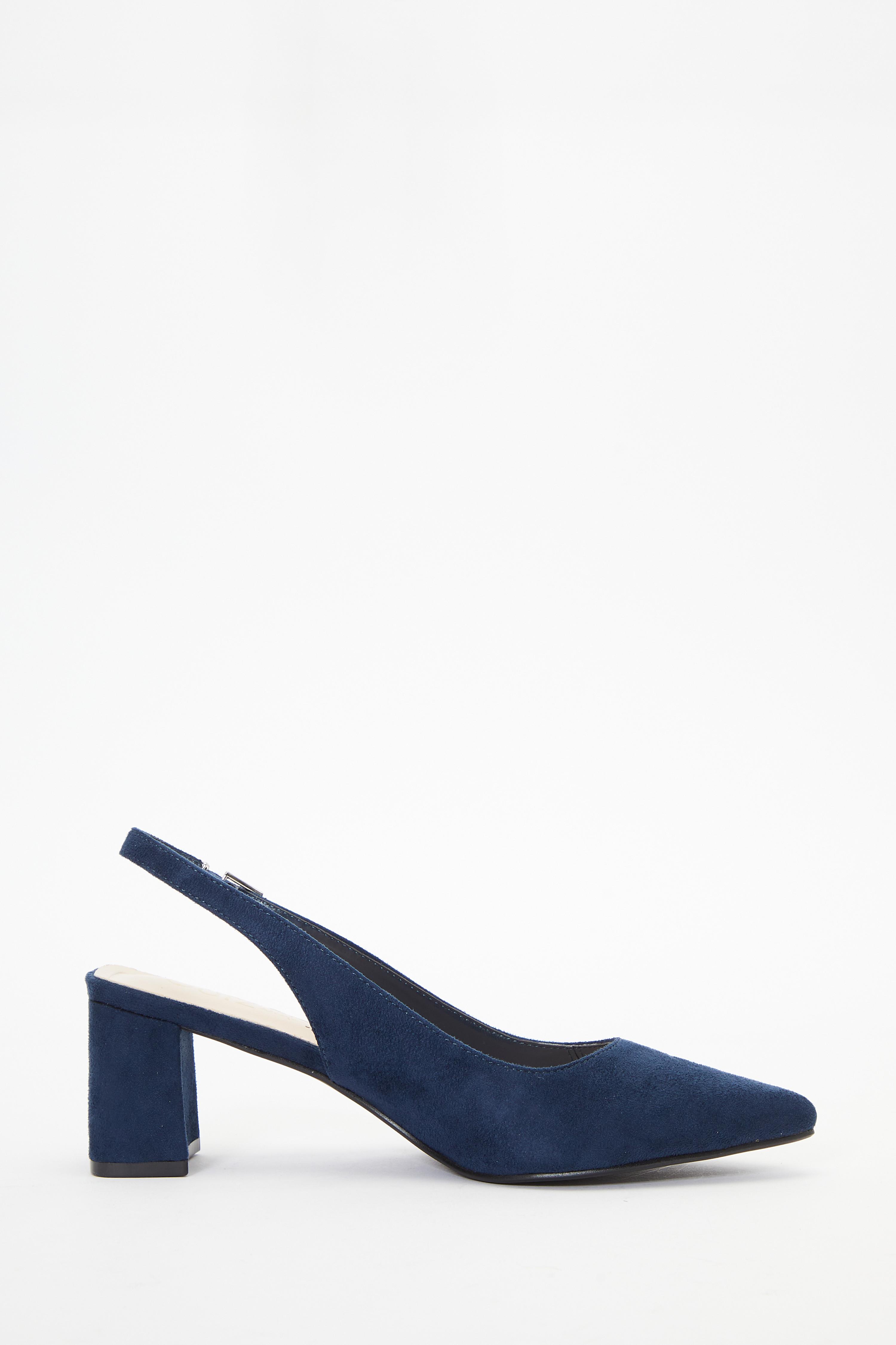 Navy block hot sale heel slingbacks