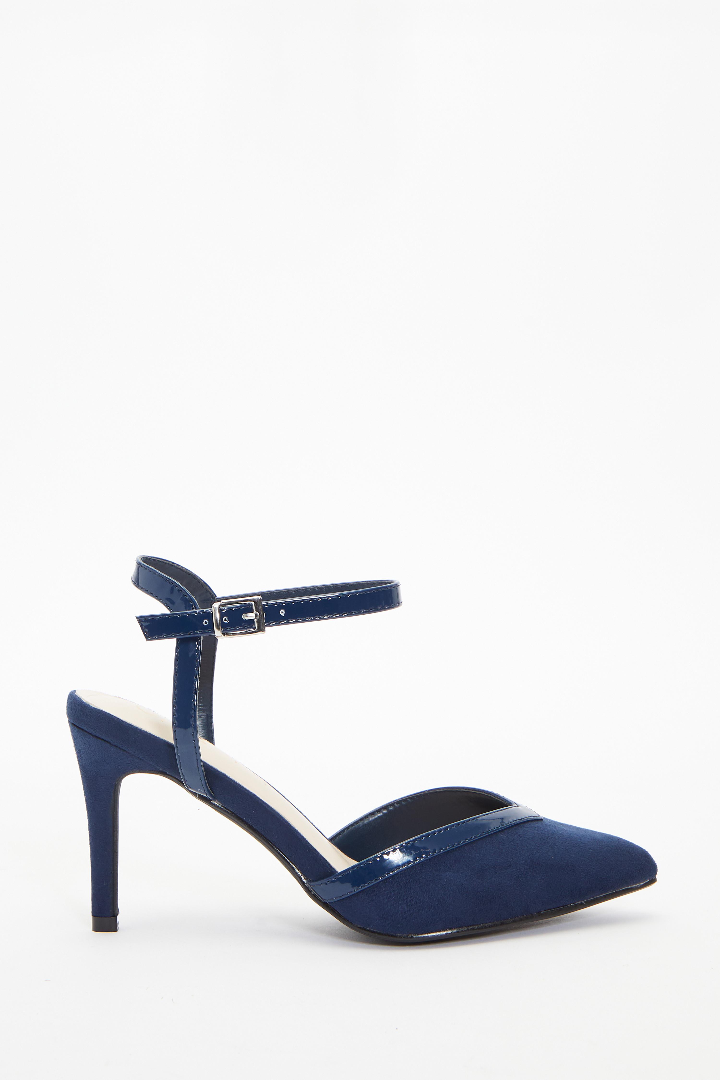 Navy wide fit hot sale block heels