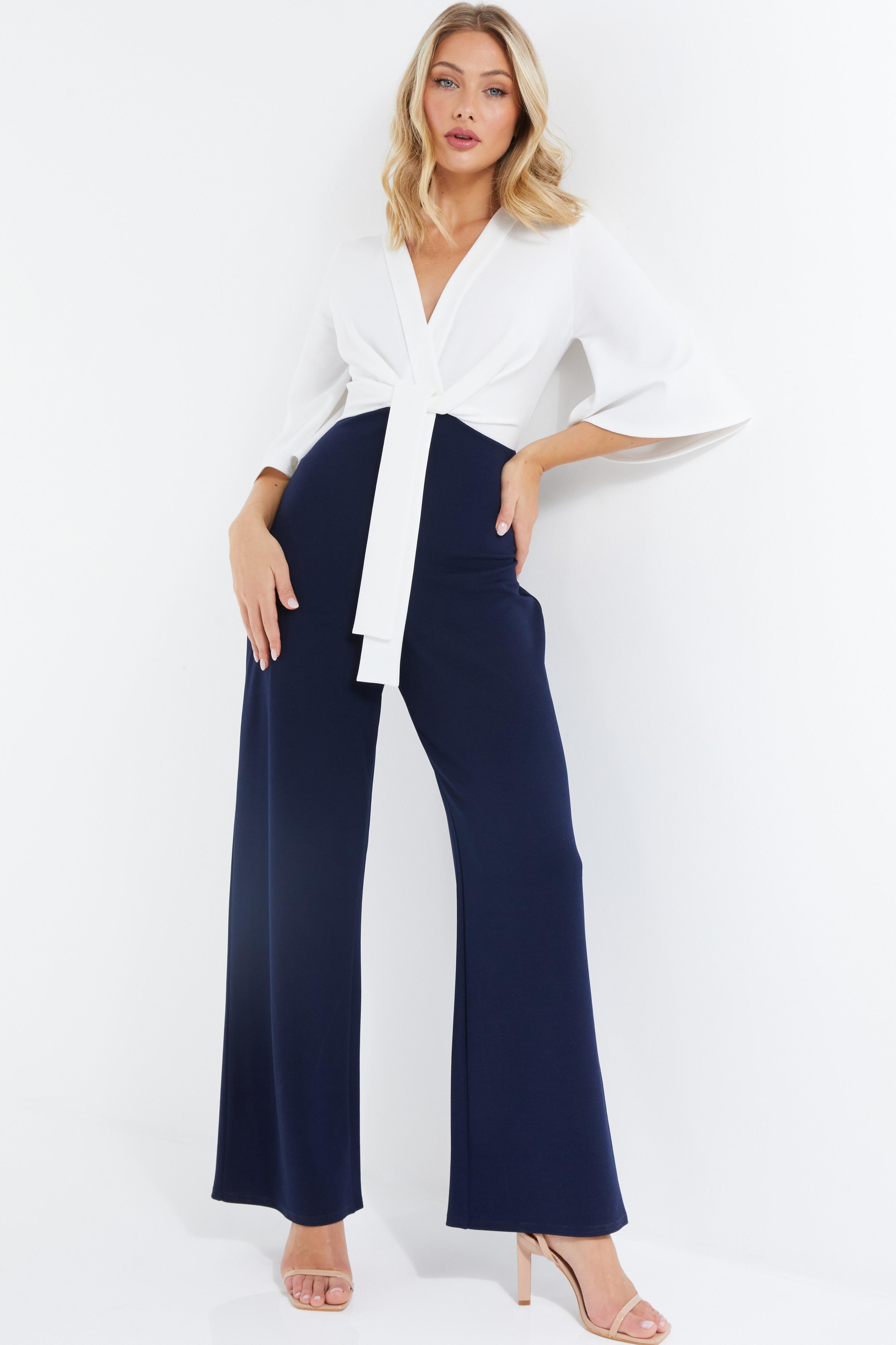 Quiz navy cheap palazzo jumpsuit