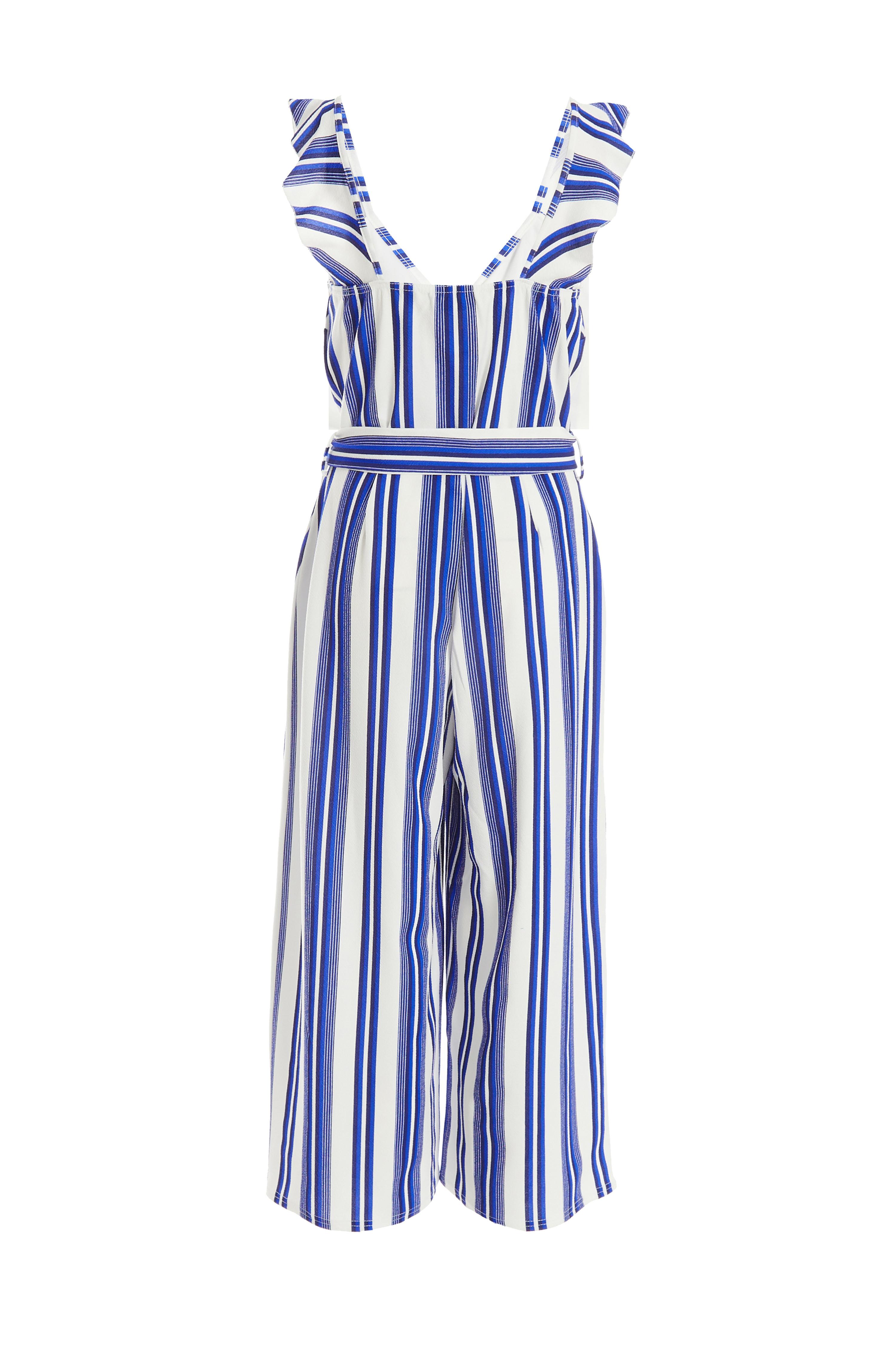 Royal Blue Striped Culotte Jumpsuit QUIZ Clothing