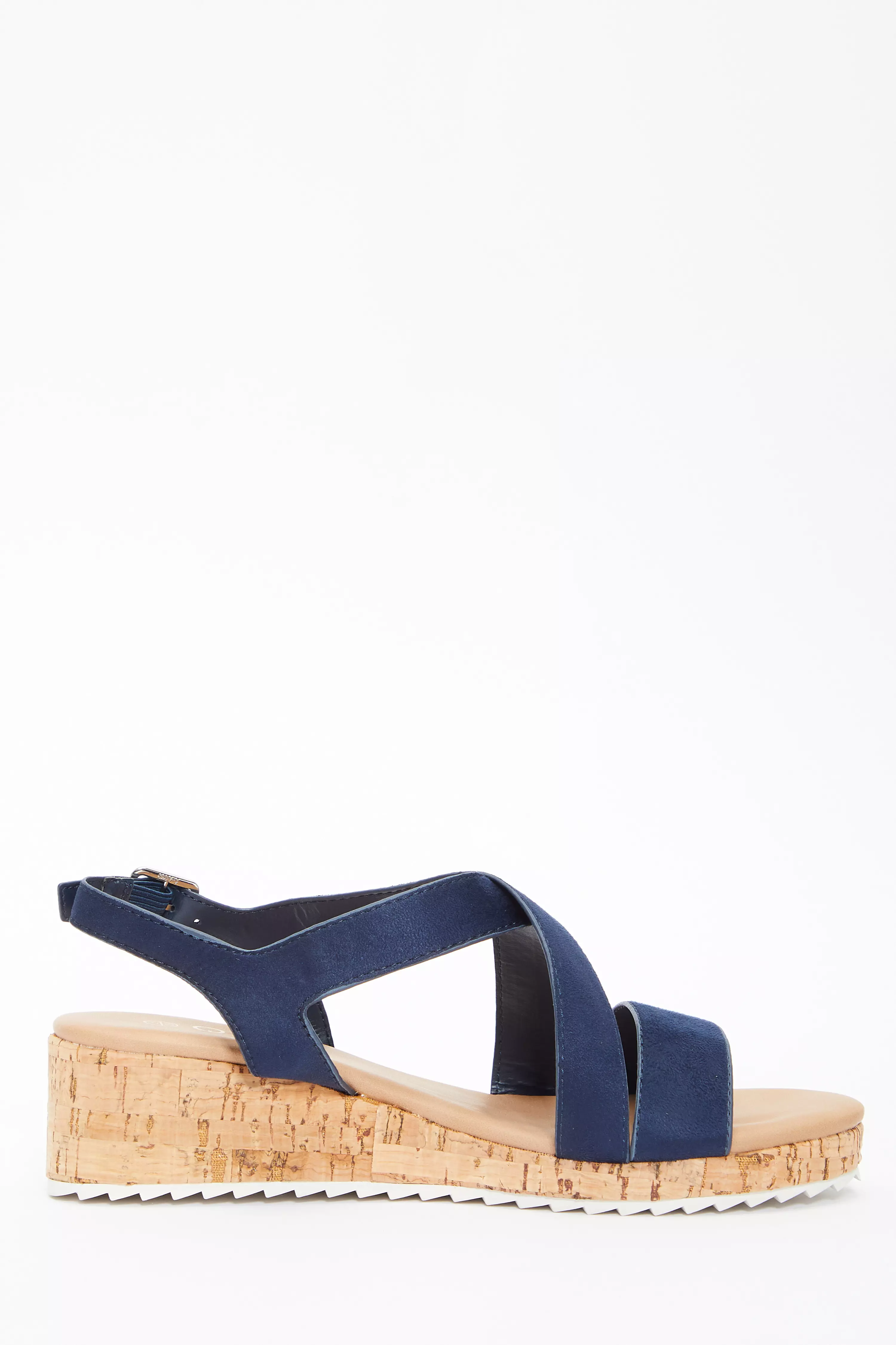 Navy Faux Suede Wedge - QUIZ Clothing