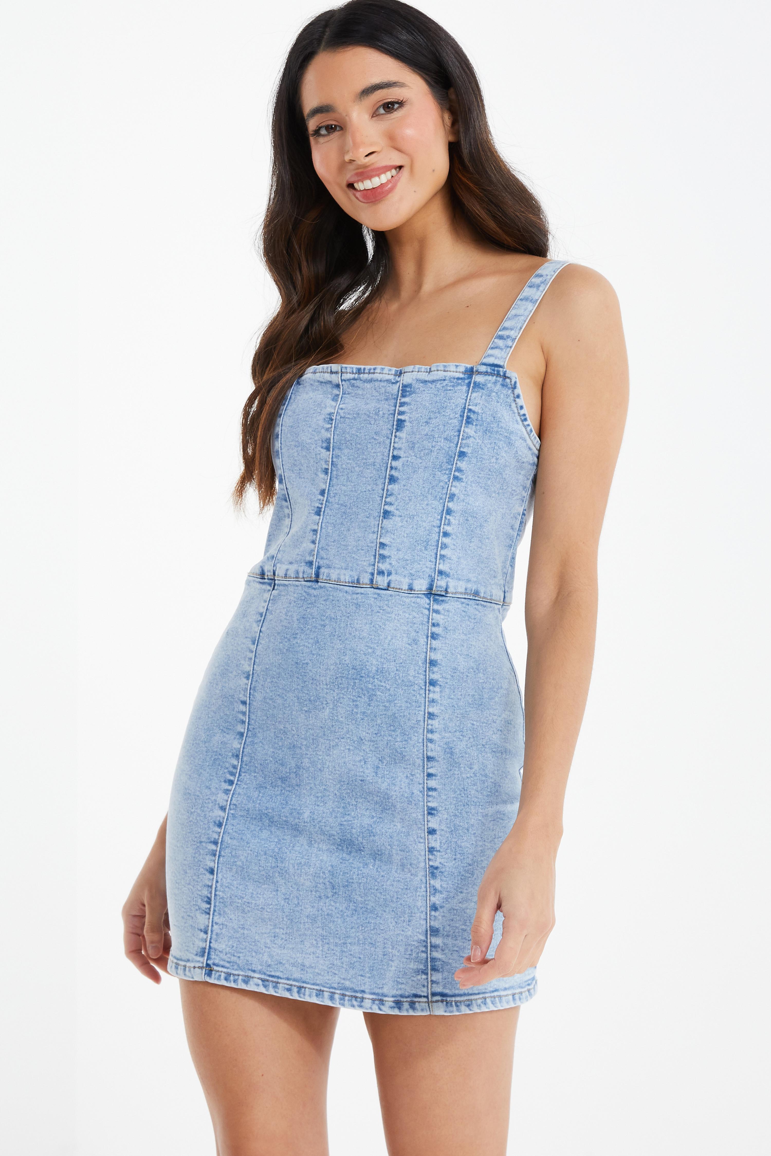 Quiz denim shop tie belt dress