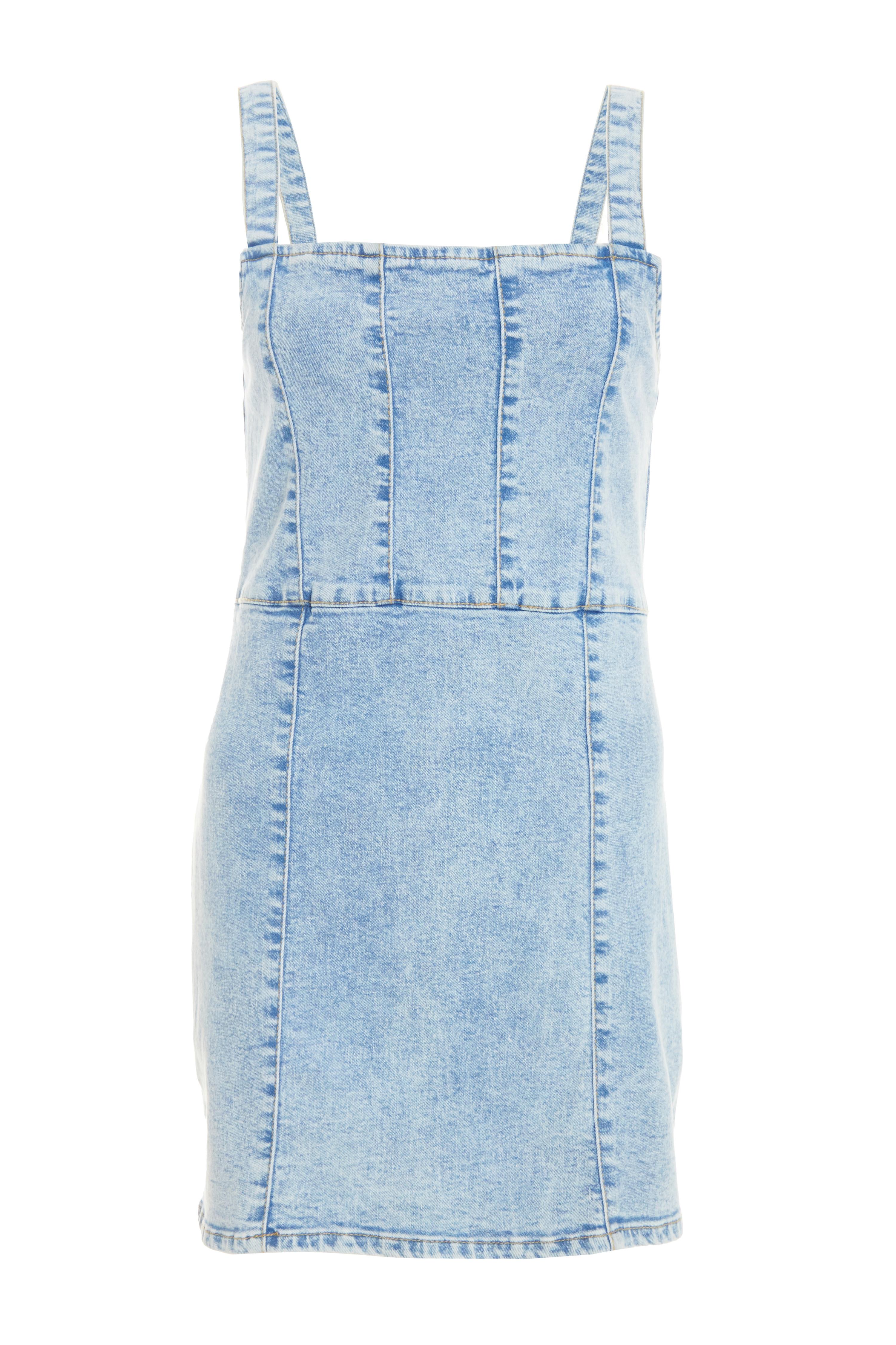 Quiz denim hot sale pinafore dress