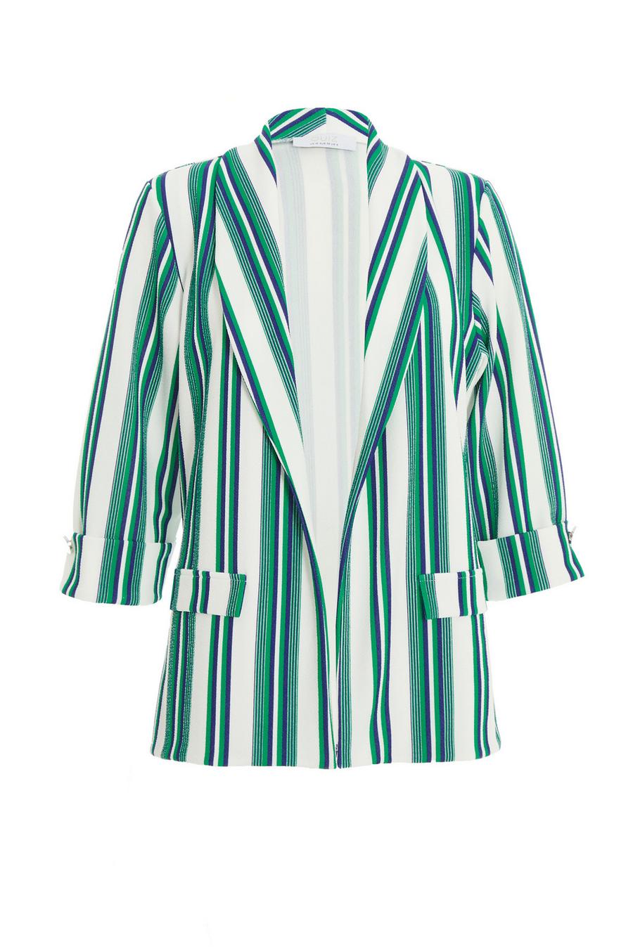 Green striped blazer on sale womens