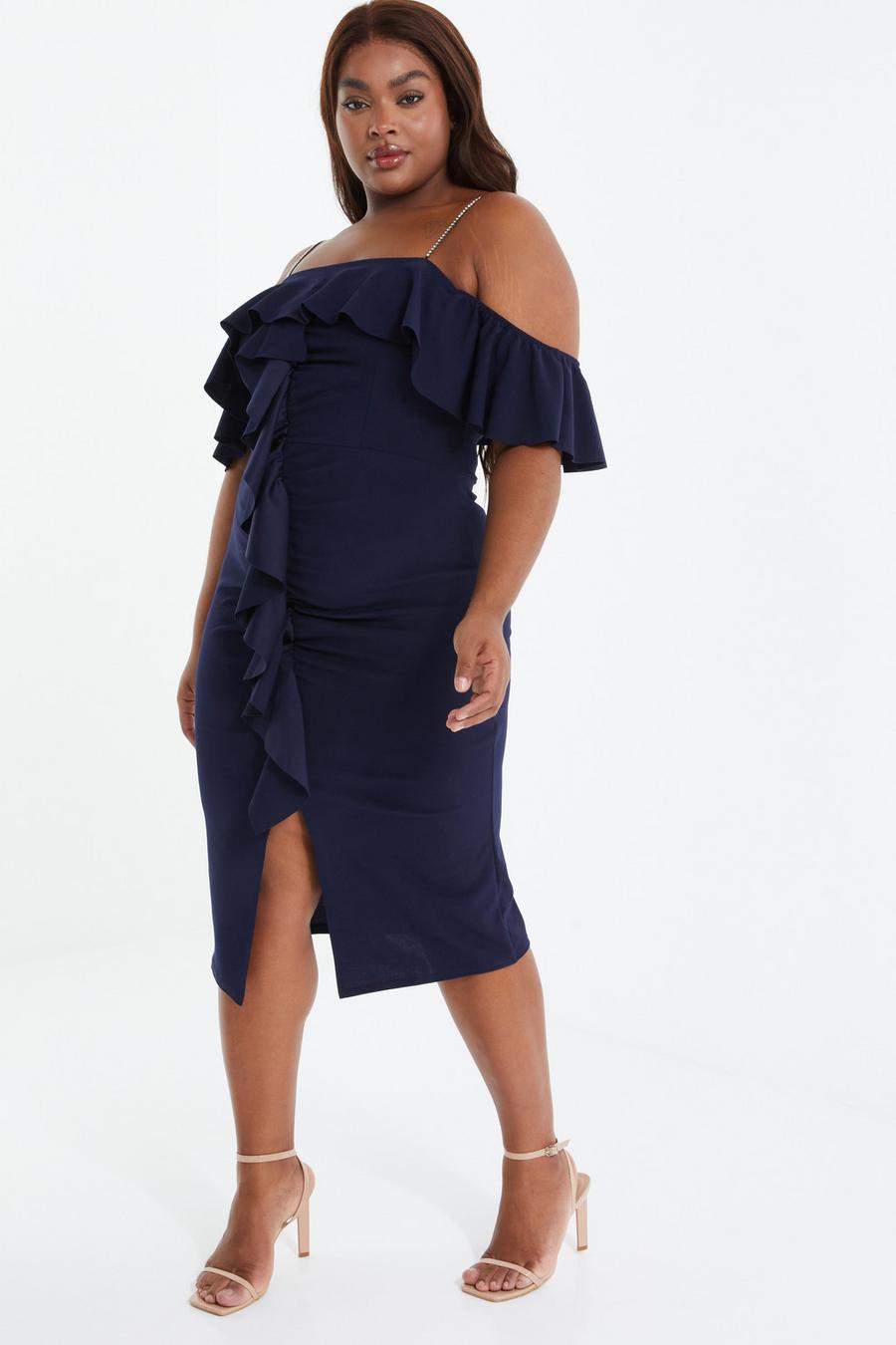 Curve navy dress sales