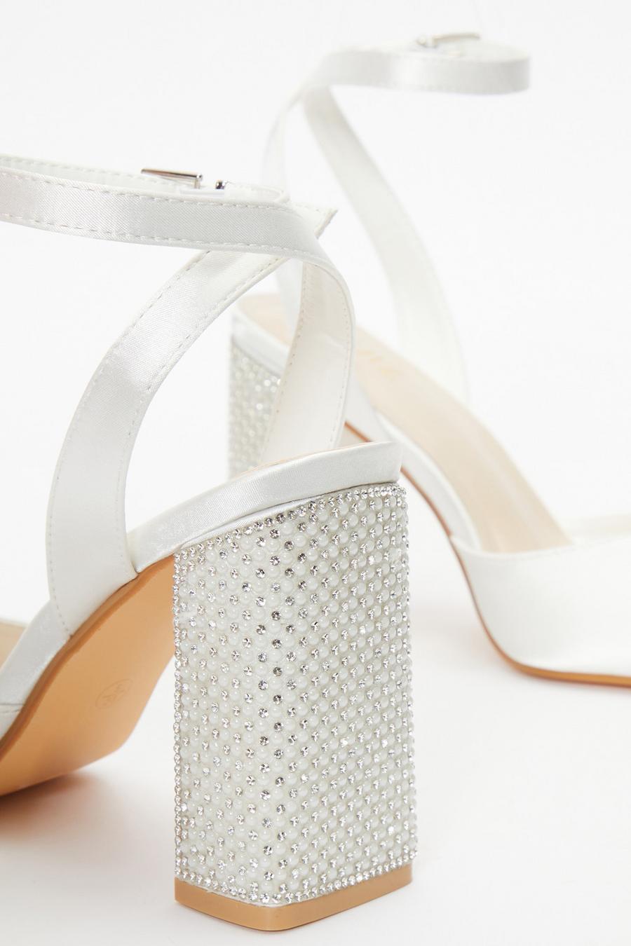 White pearl best sale block heels