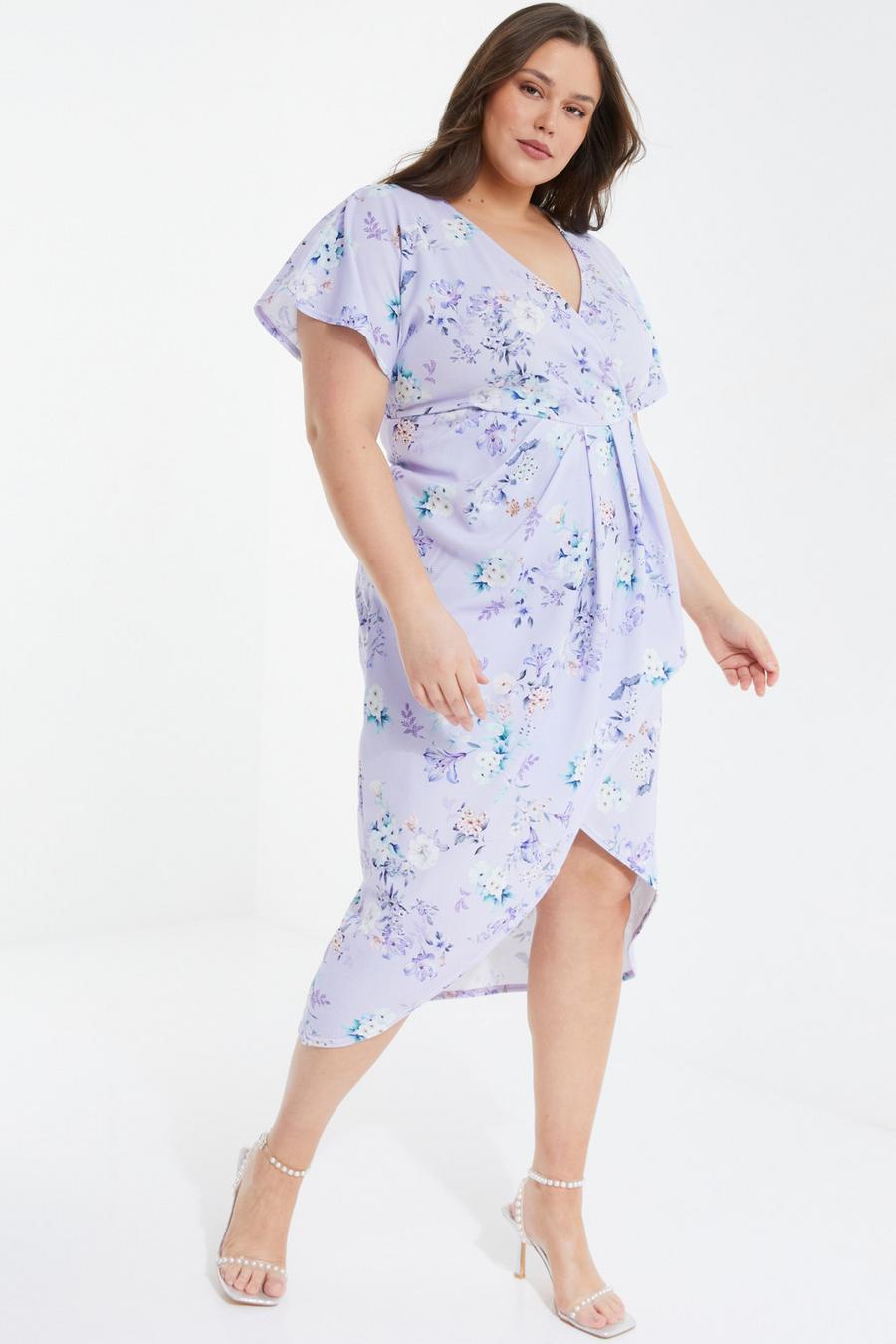 Quiz curve floral 2025 wrap dress